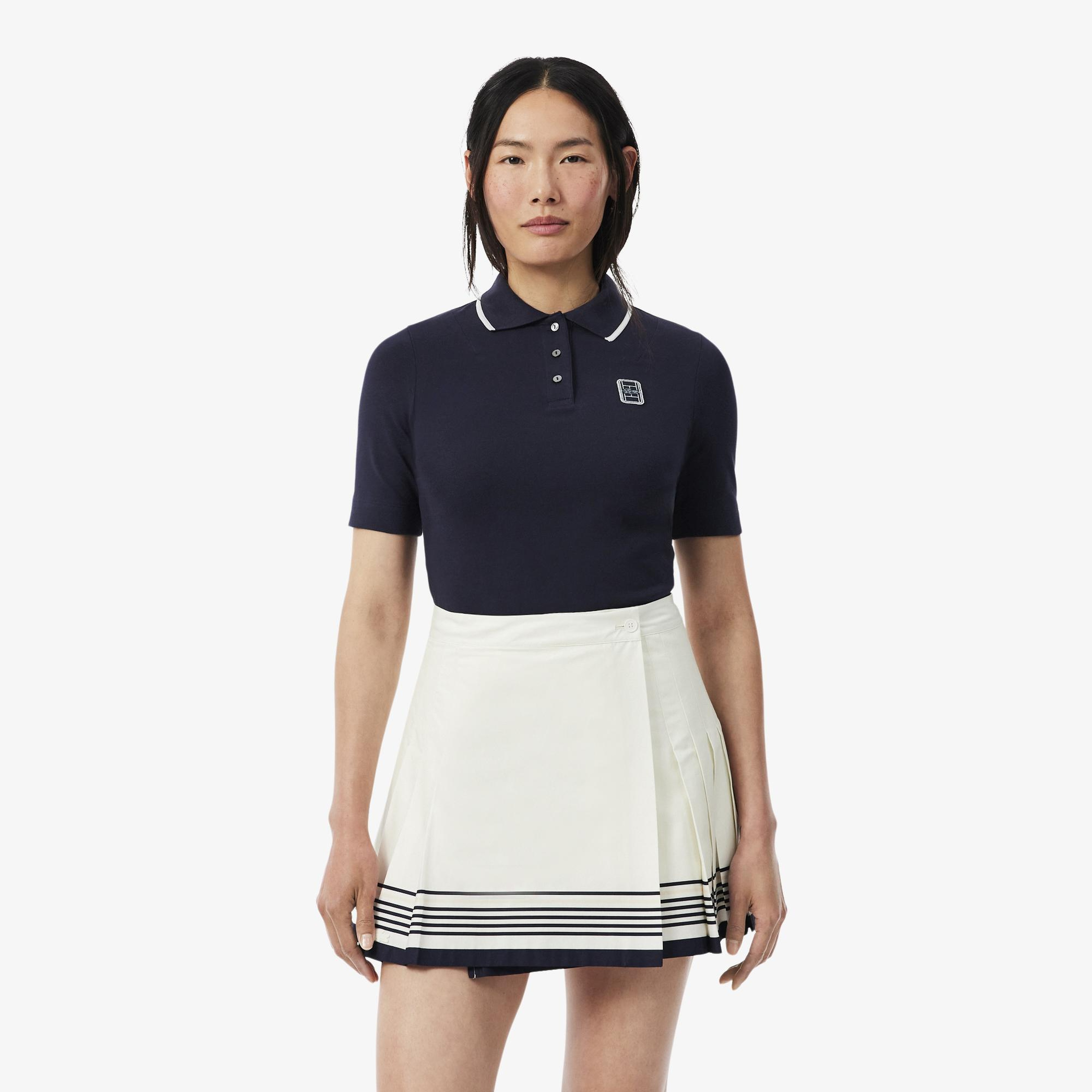 Kadın Slim Fit Lacivert Polo