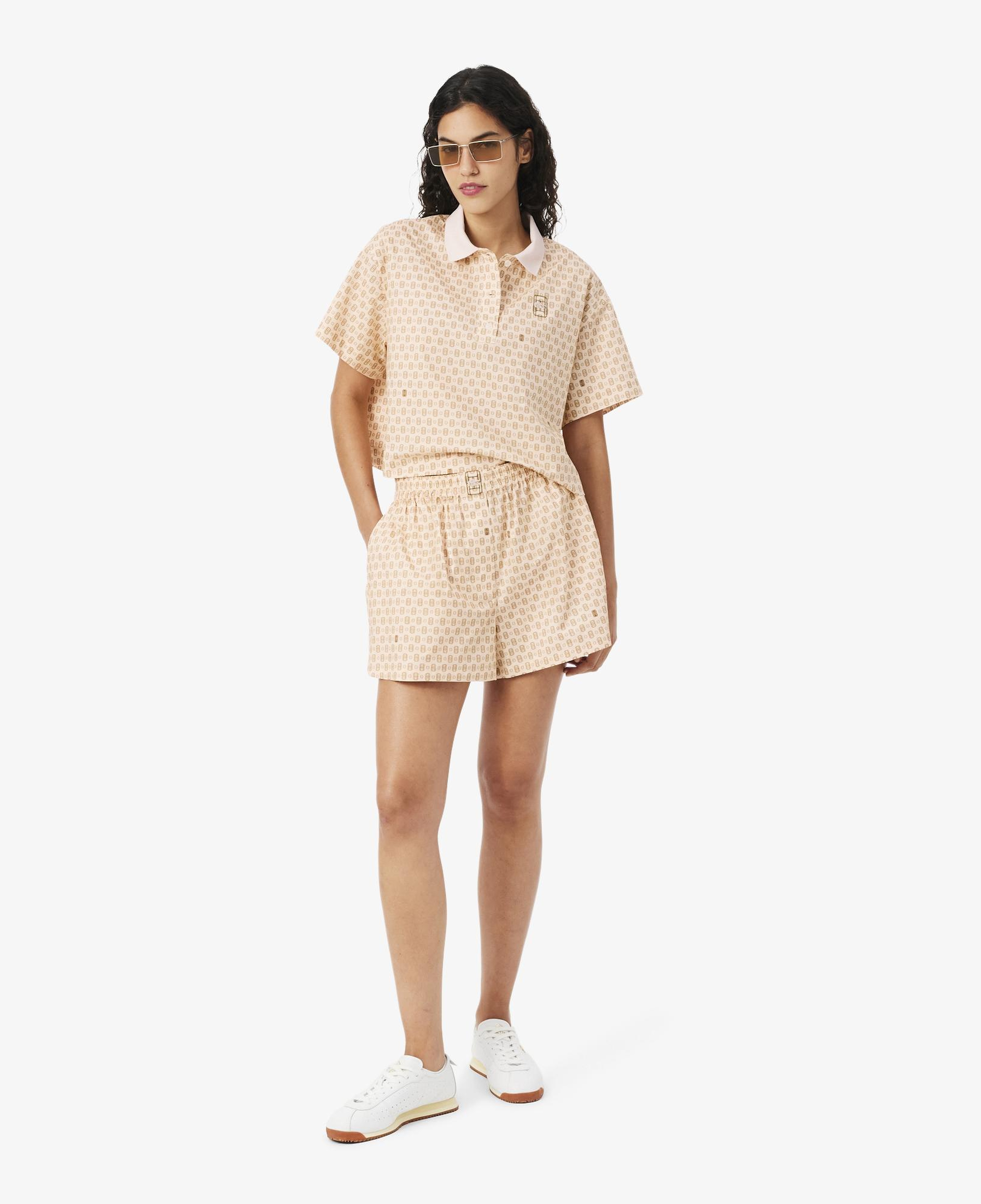 Kadın Oversize Fit Desenli Pembe Şort