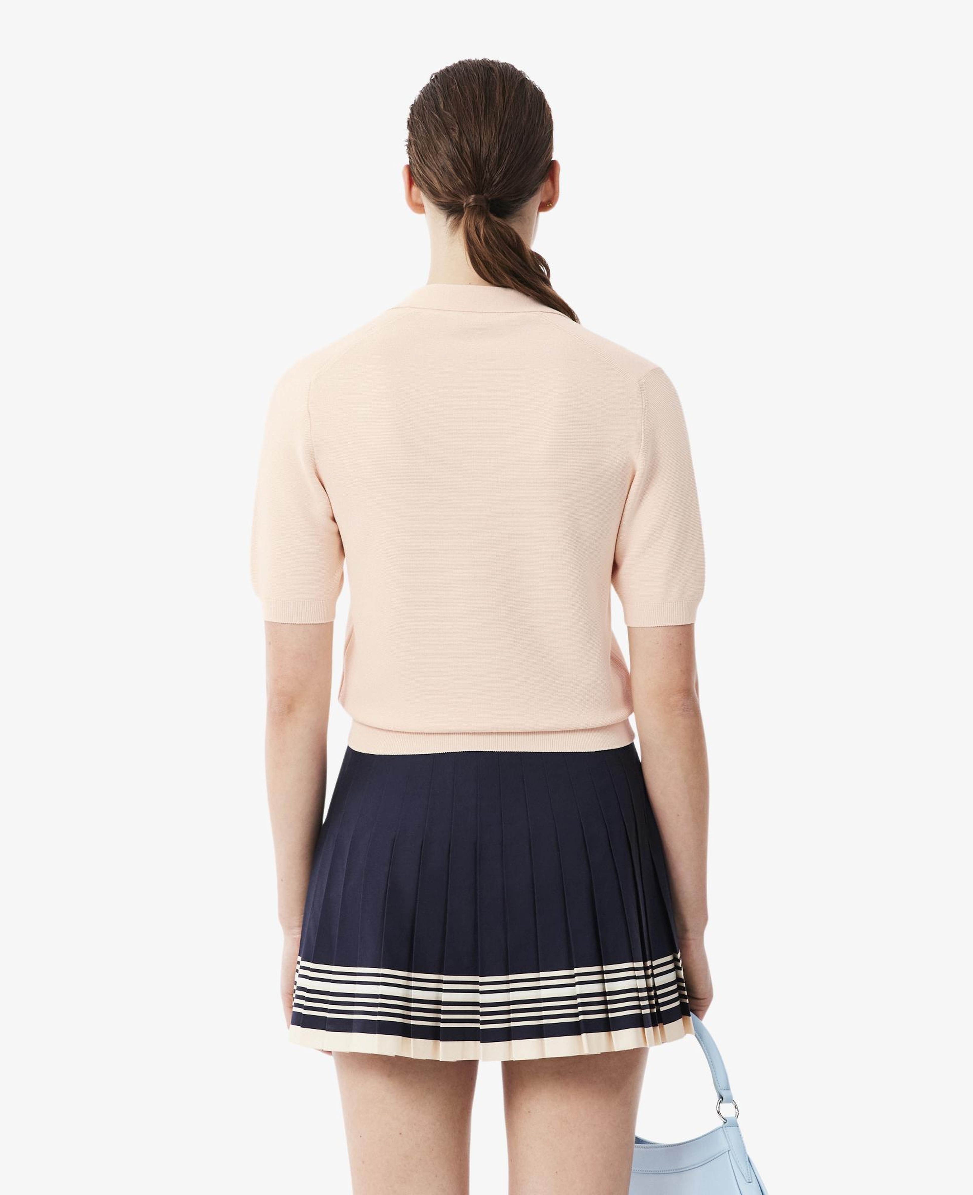 Kadın Regular Fit Kısa Kollu Polo Yaka Pembe Triko