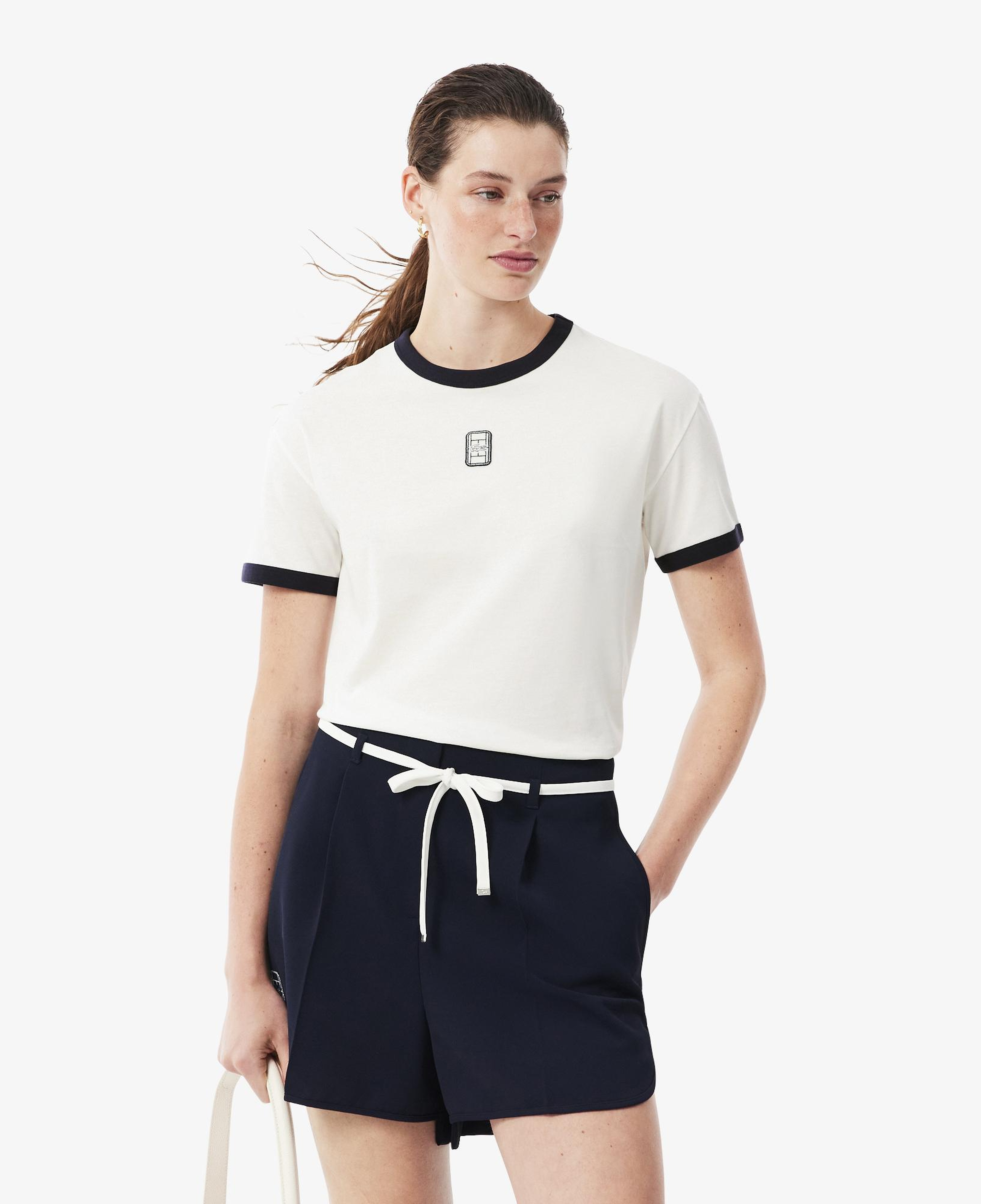 Kadın Relaxed Fit Bisiklet Yaka Beyaz T-Shirt