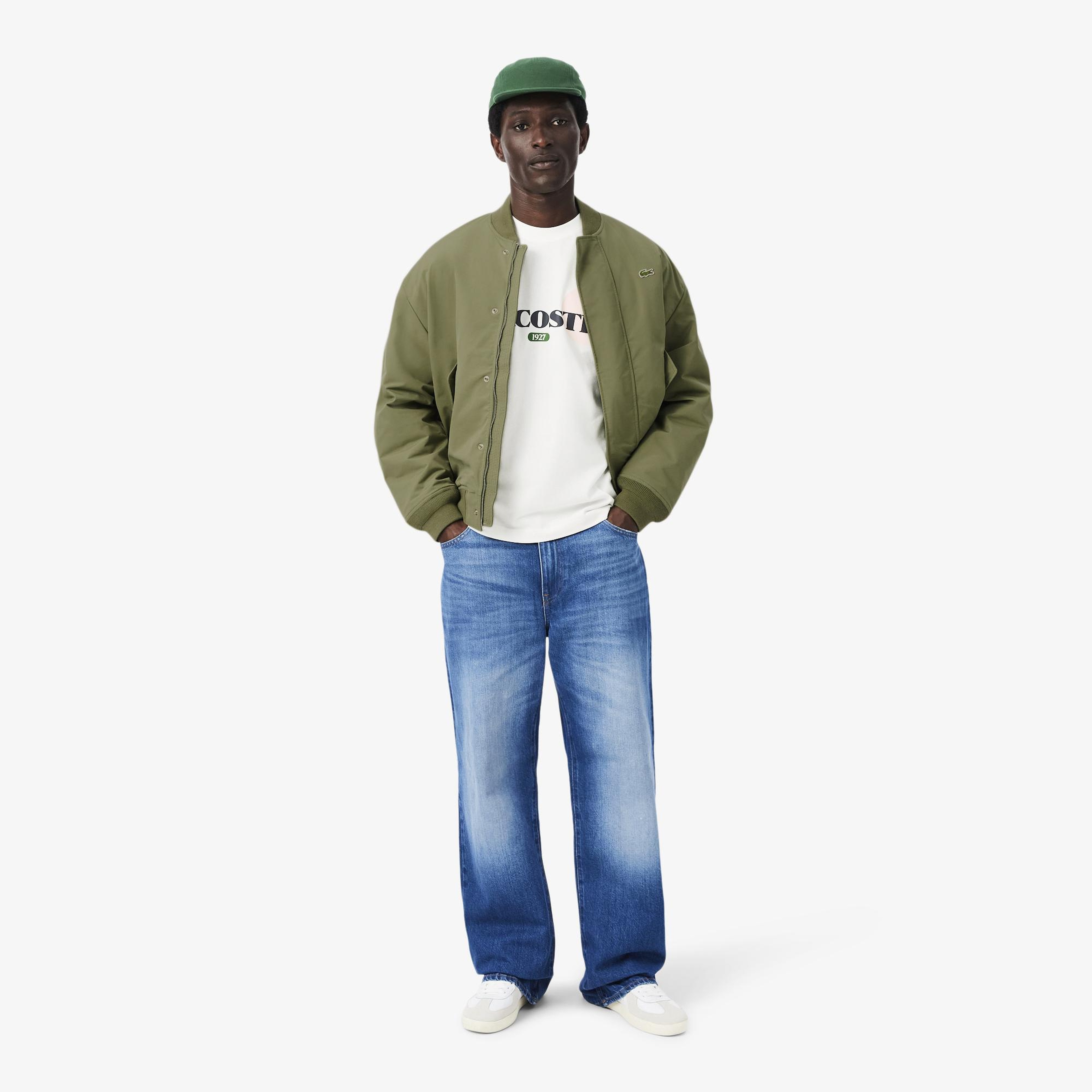 Unisex Classic Fit Bisiklet Yaka Baskılı Beyaz T-Shirt