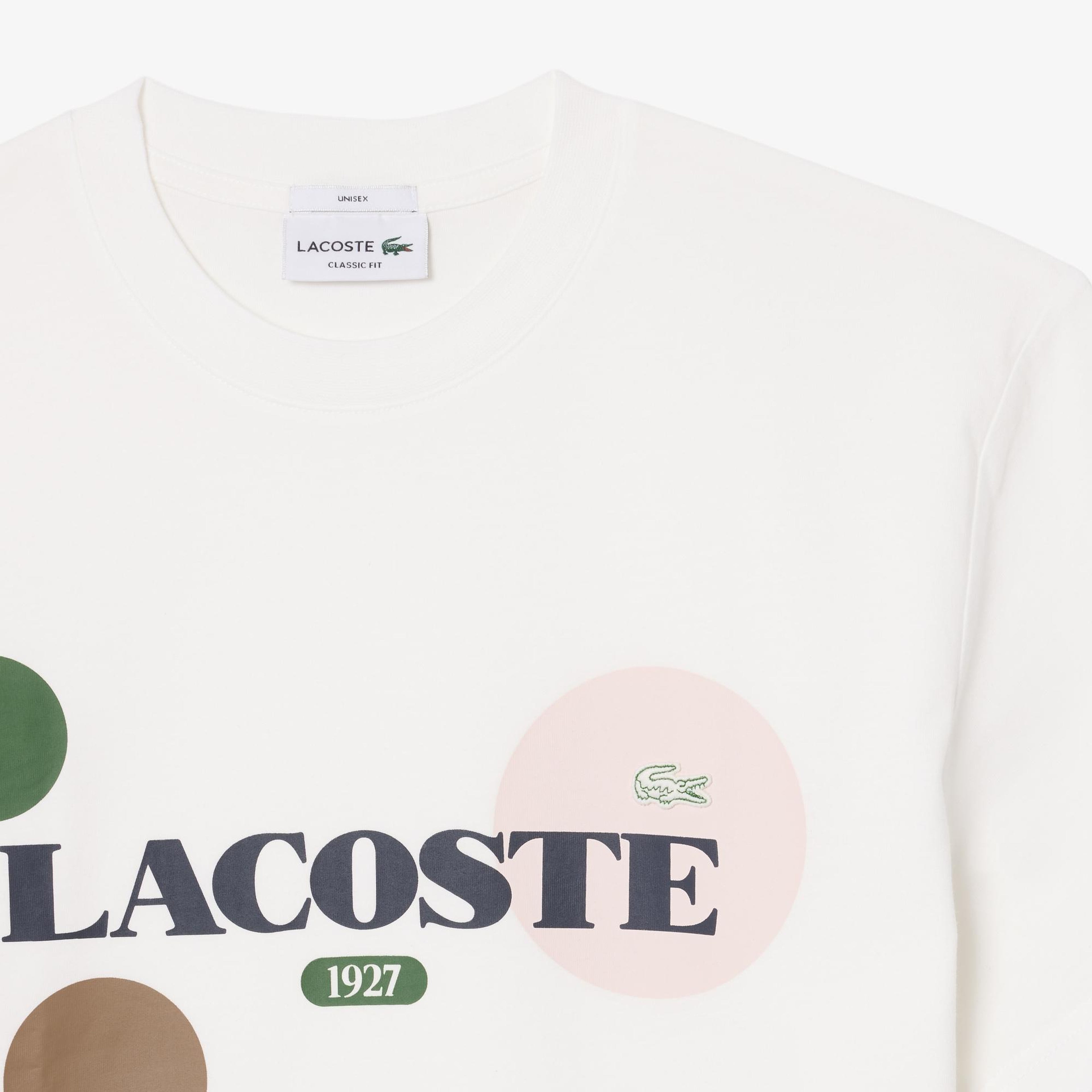 Unisex Classic Fit Bisiklet Yaka Baskılı Beyaz T-Shirt