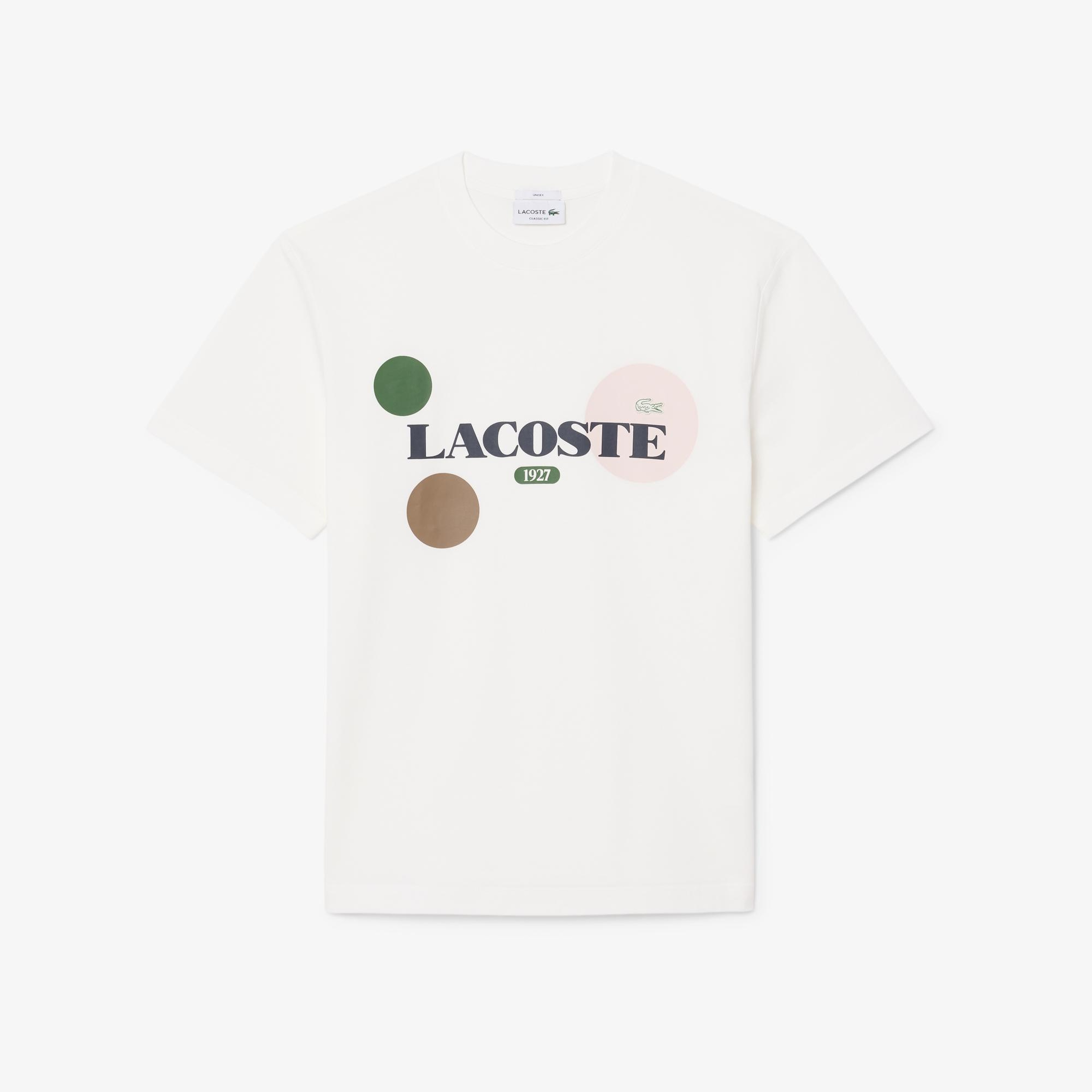 Unisex Classic Fit Bisiklet Yaka Baskılı Beyaz T-Shirt