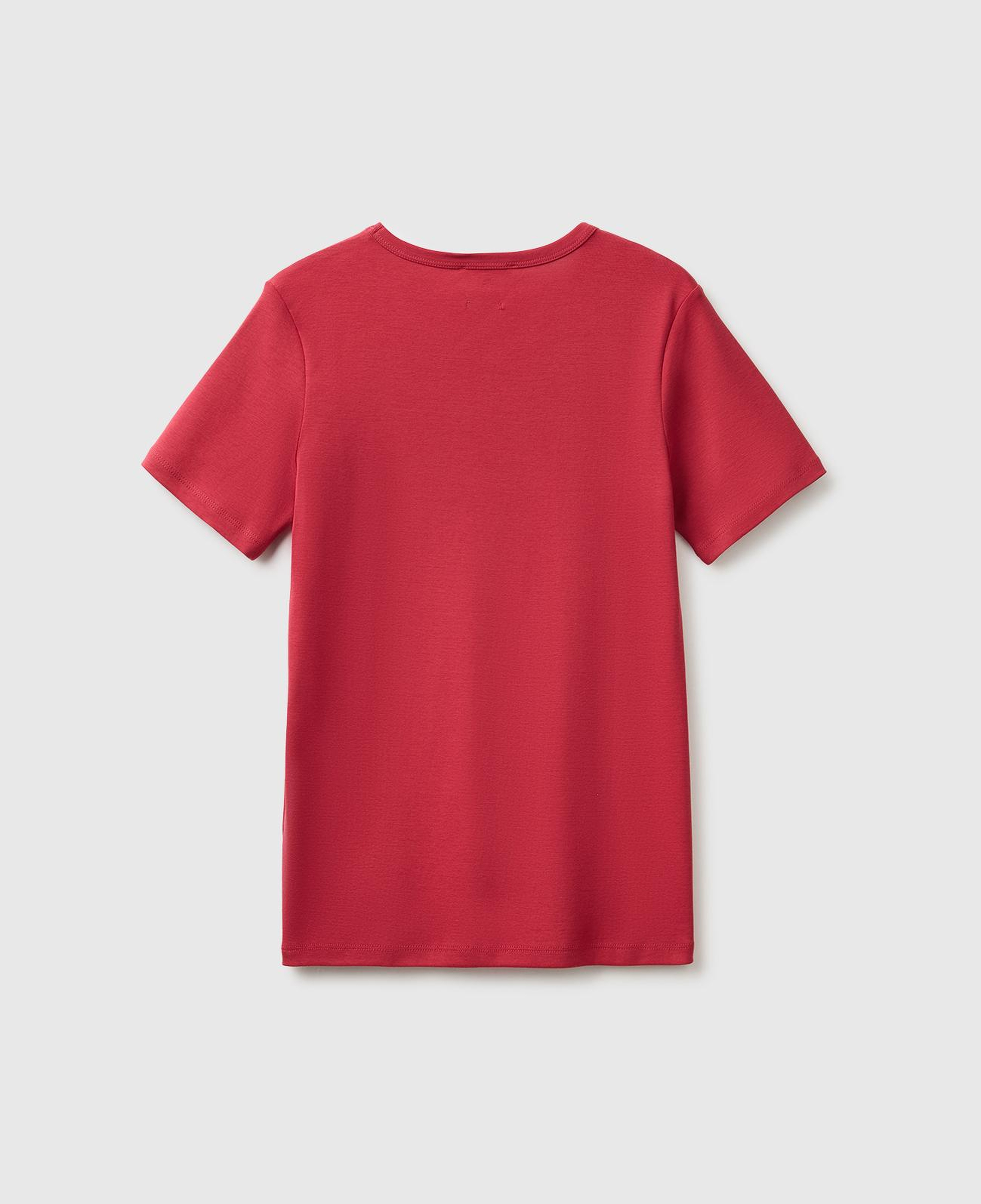 Kadın Bordo %100 Pamuk Logo Baskılı Bisiklet Yaka T-Shirt