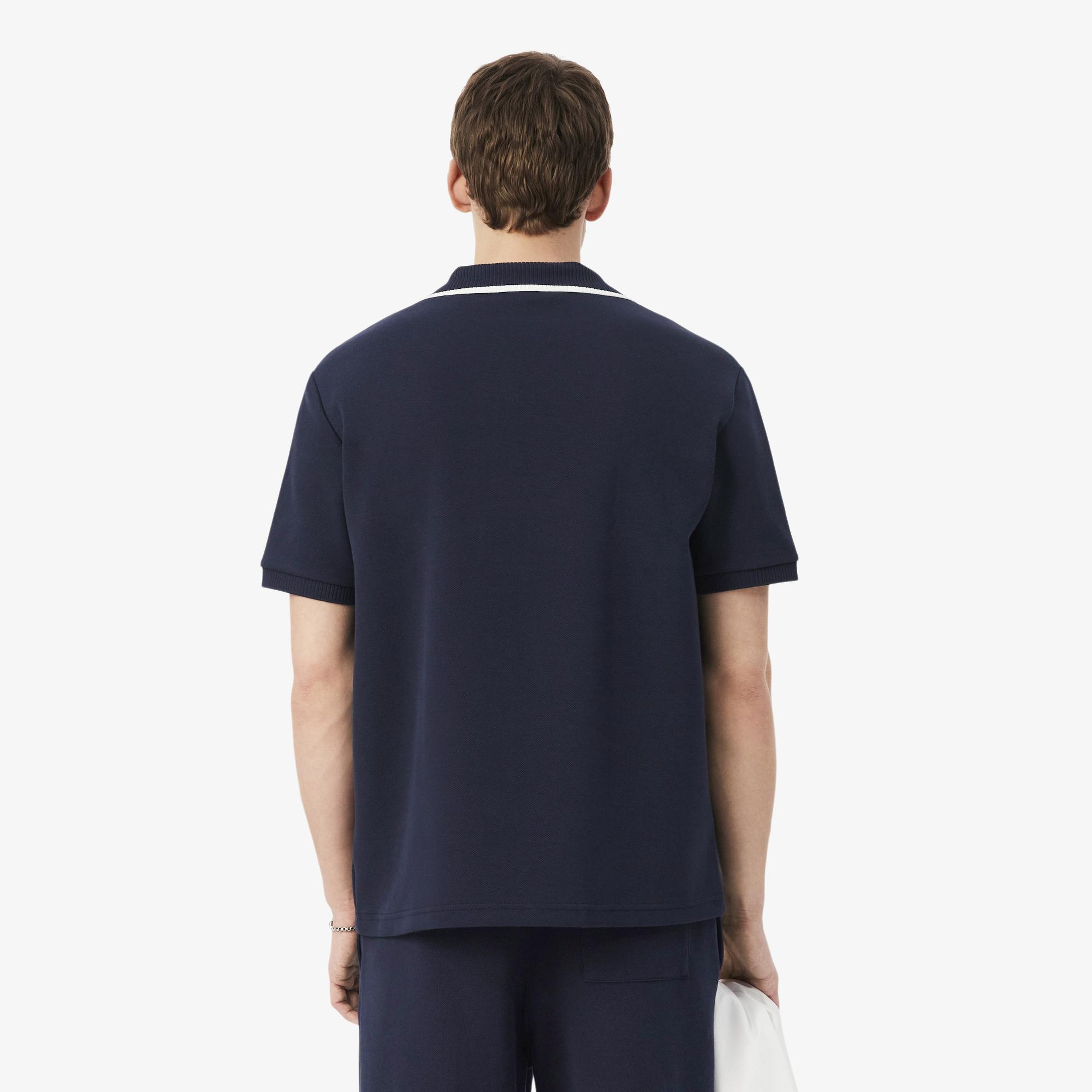 Erkek Loose Fit Lacivert Polo