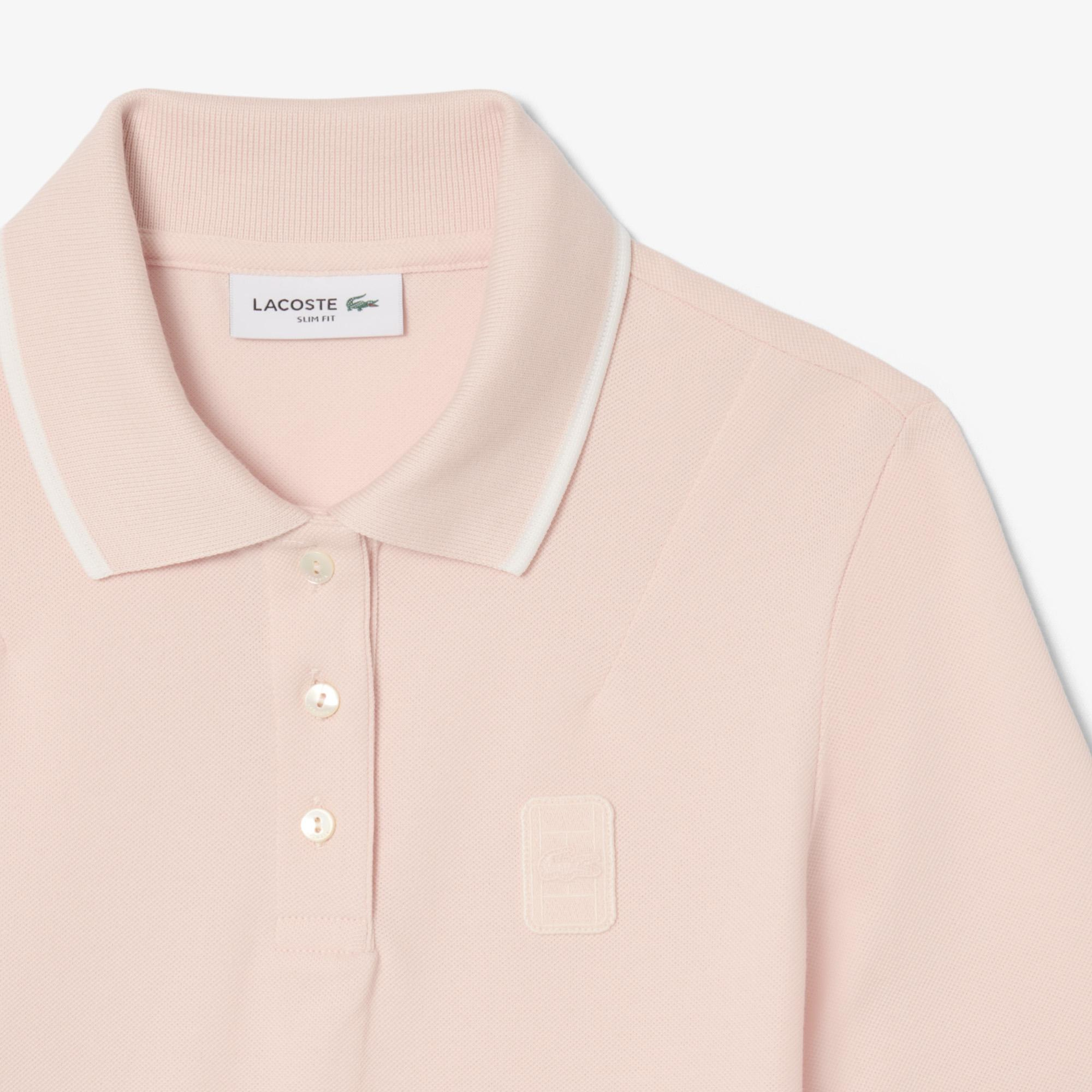 Kadın Slim Fit Pembe Polo