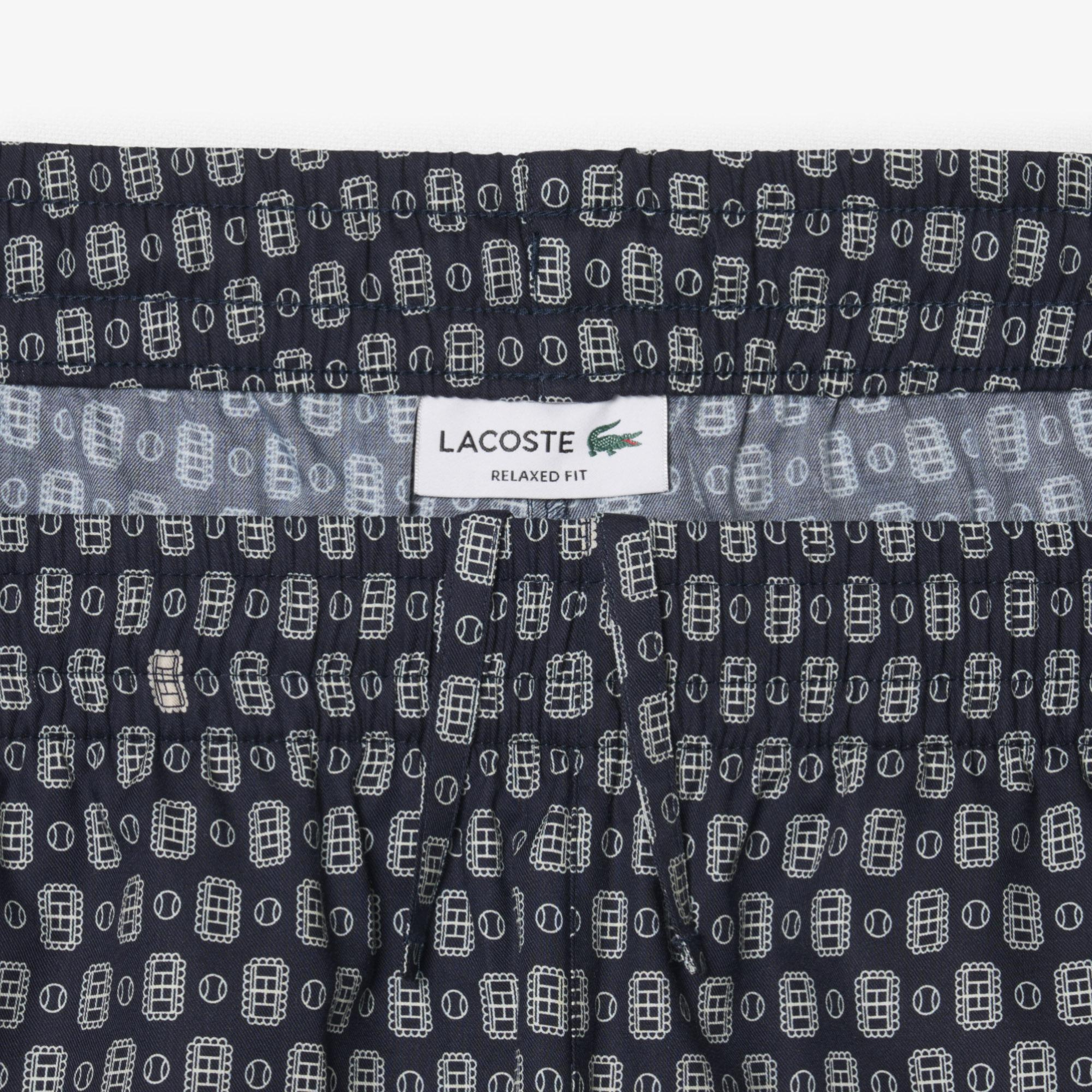 Erkek Relaxed Fit Desenli Lacivert Şort
