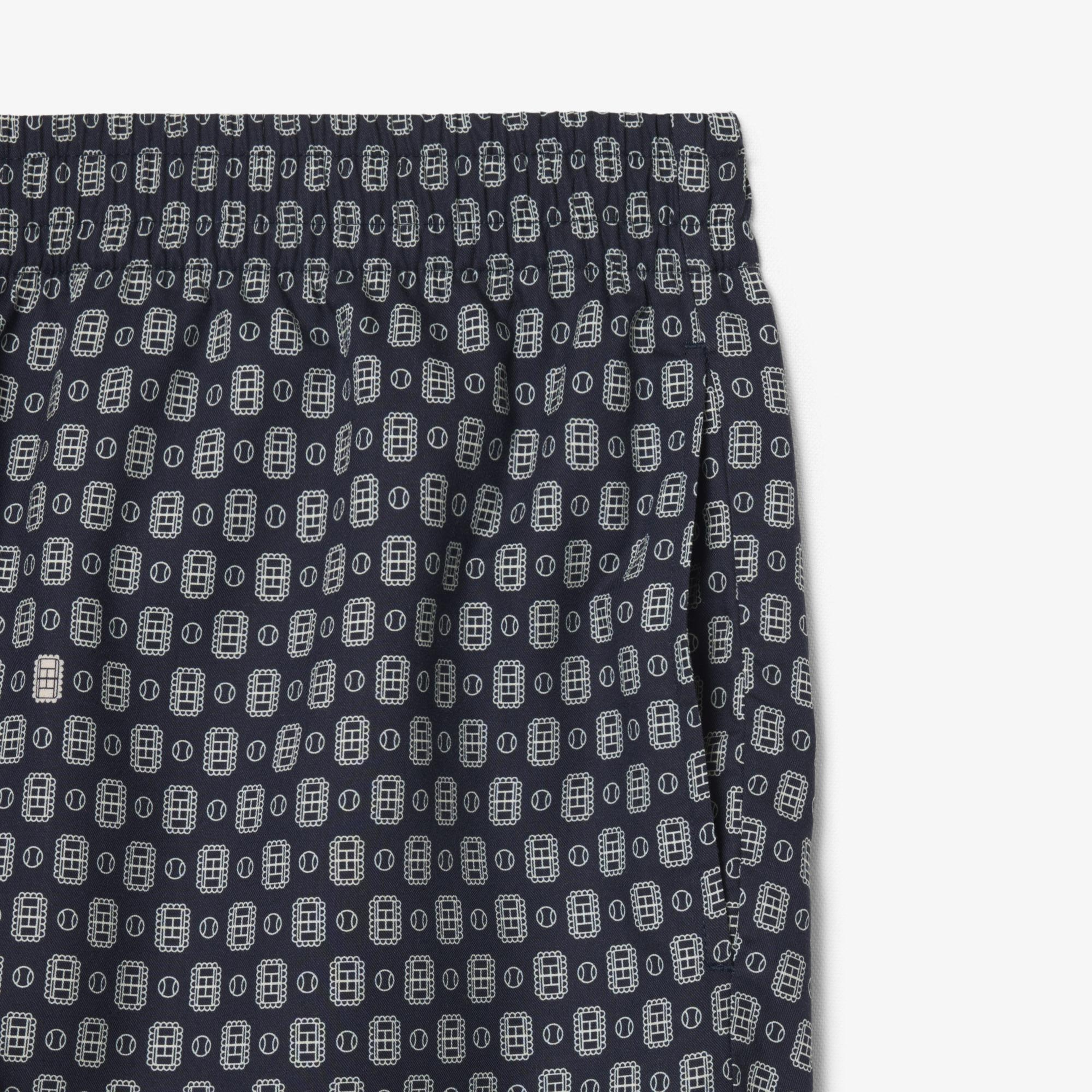 Erkek Relaxed Fit Desenli Lacivert Şort
