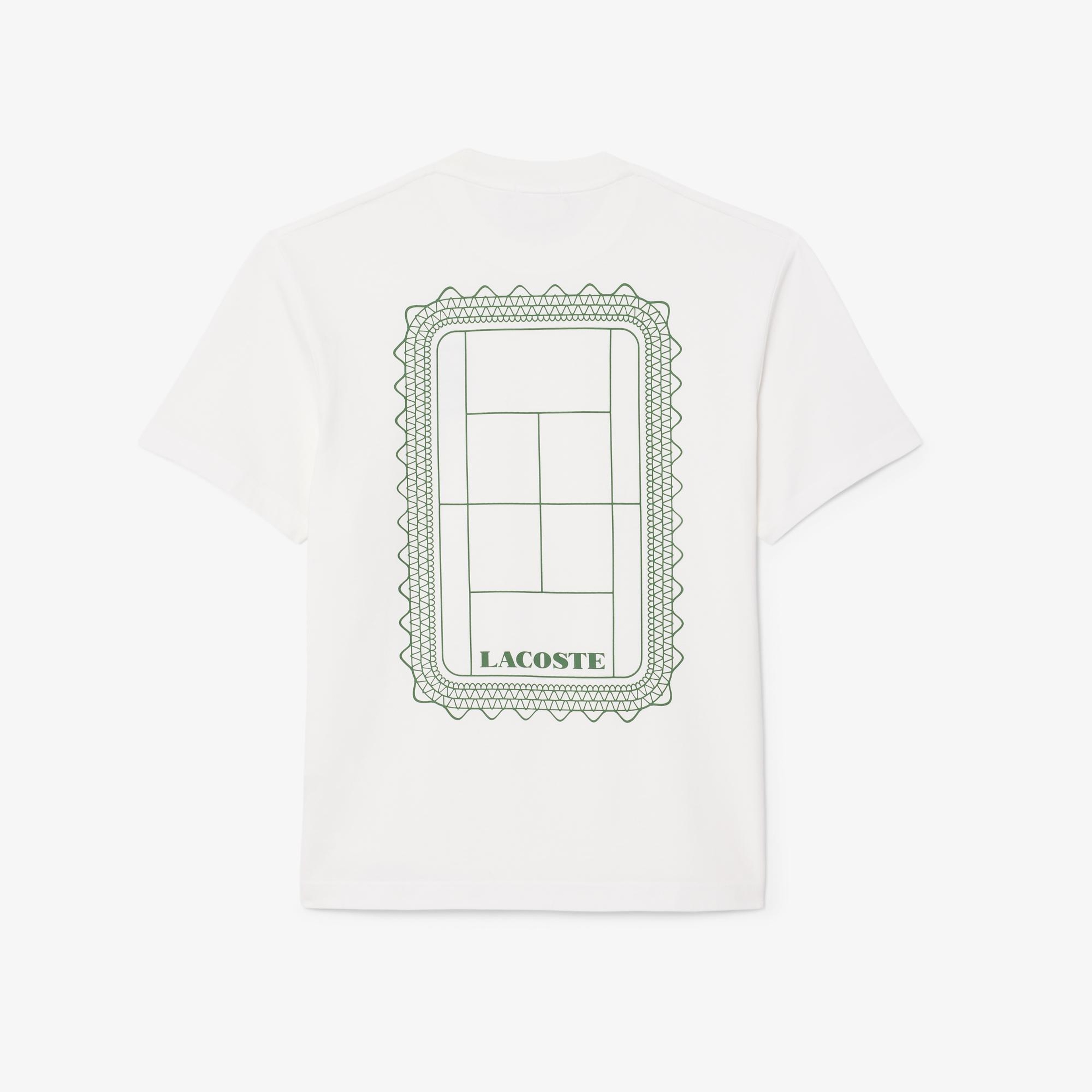 Unisex Classic Fit Bisiklet Yaka Baskılı Beyaz T-Shirt