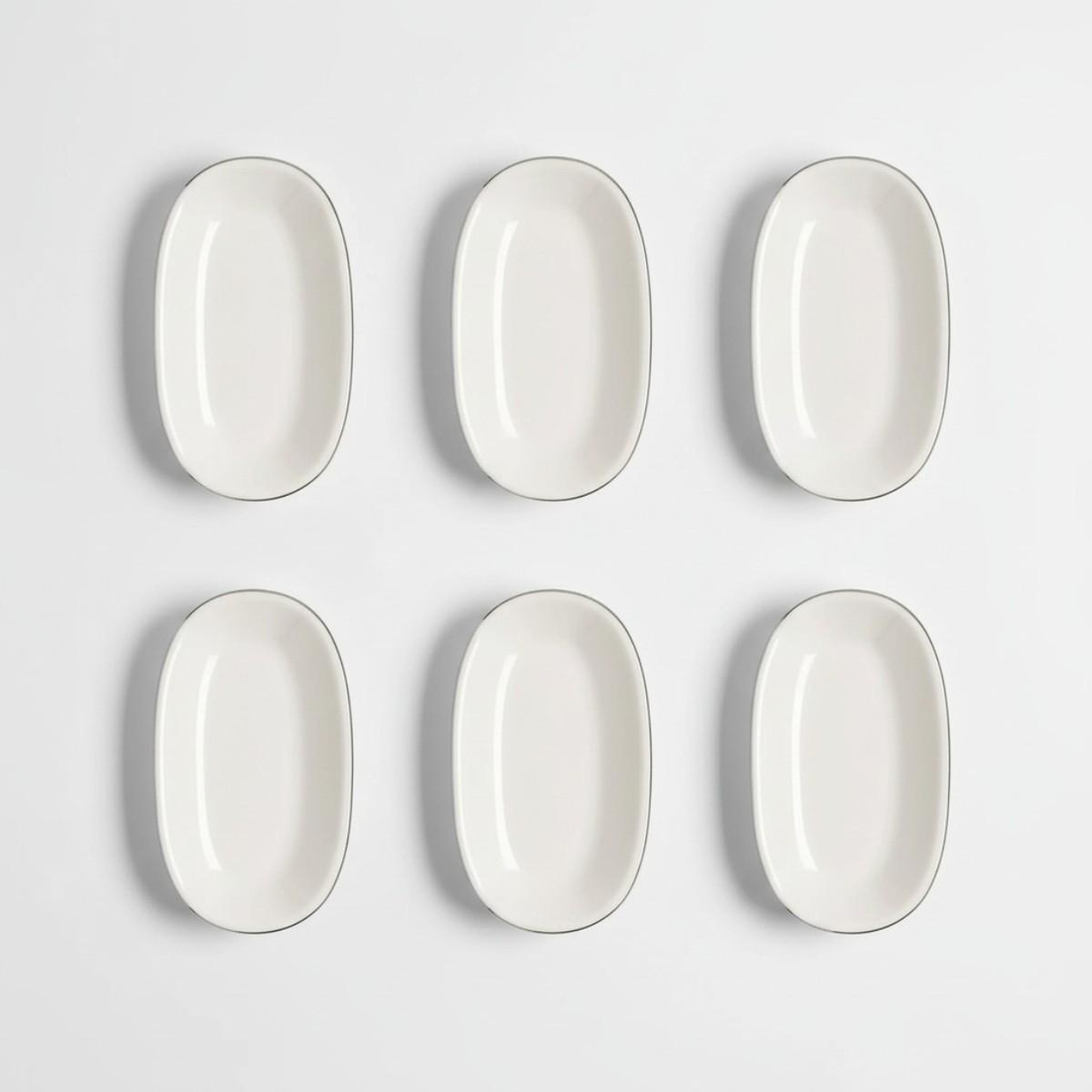 Elias Platin 6'lı Kayık Tabak 19x11 Cm