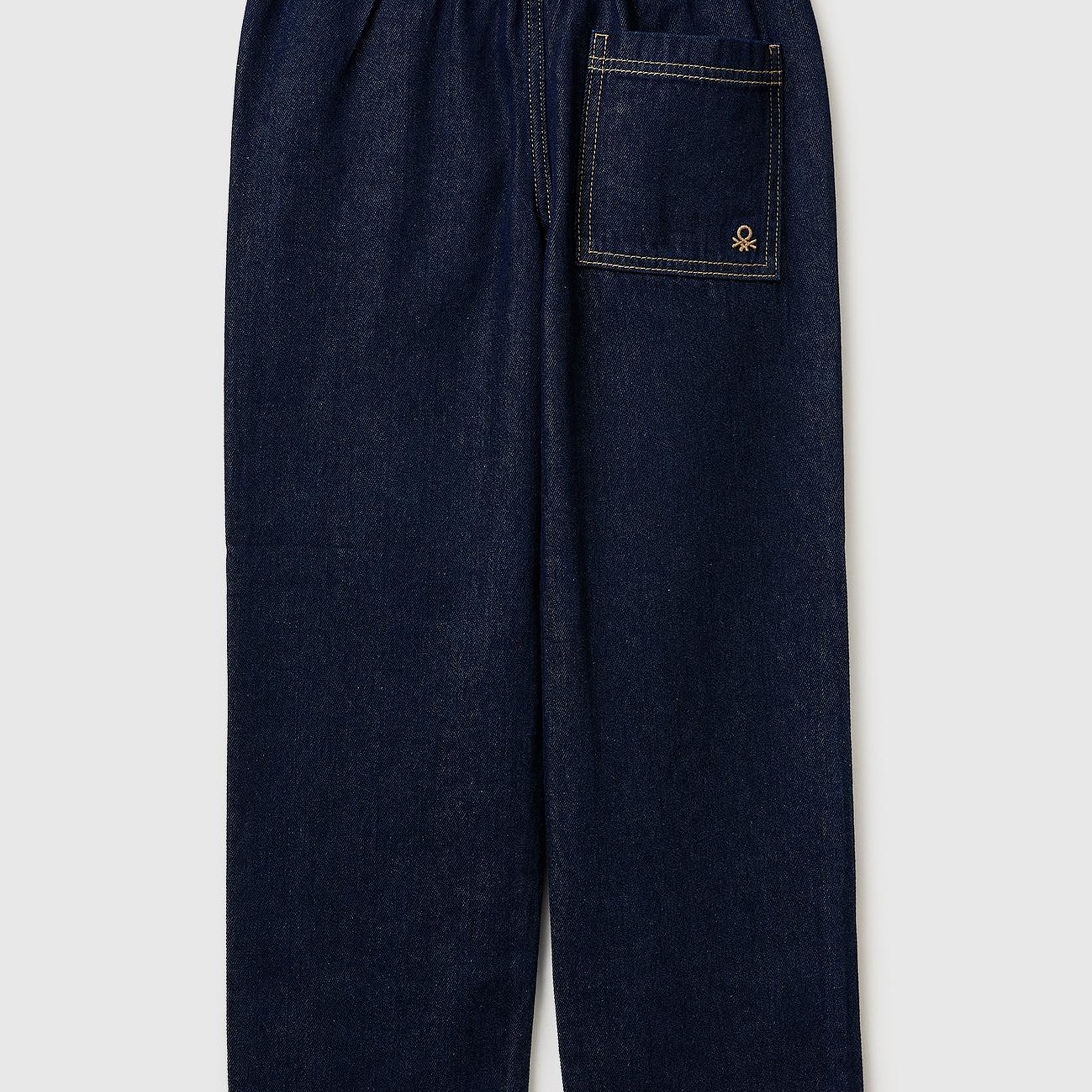 Erkek Çocuk Koyu Denim Beli ve Paçası Büzgülü Denim Pantolon