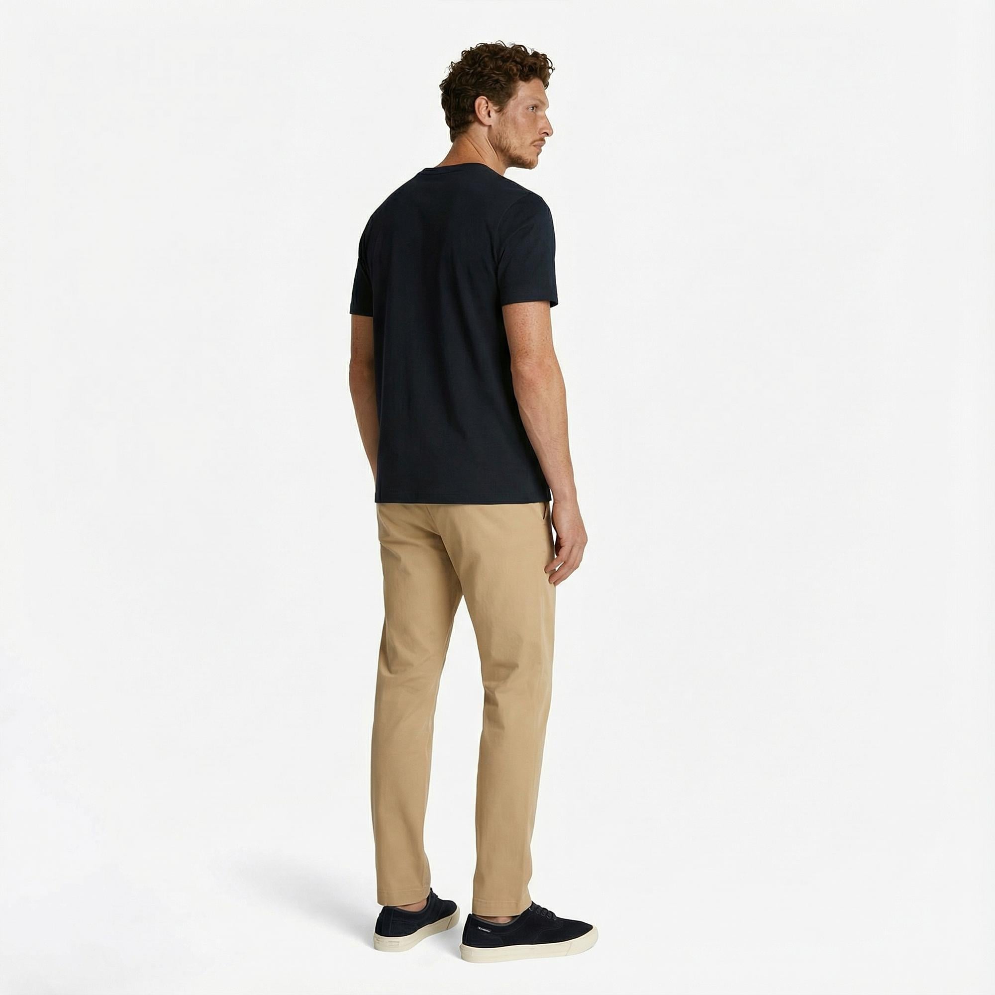 Tommy Hilfiger Script Logo Erkek Lacivert T-Shirt