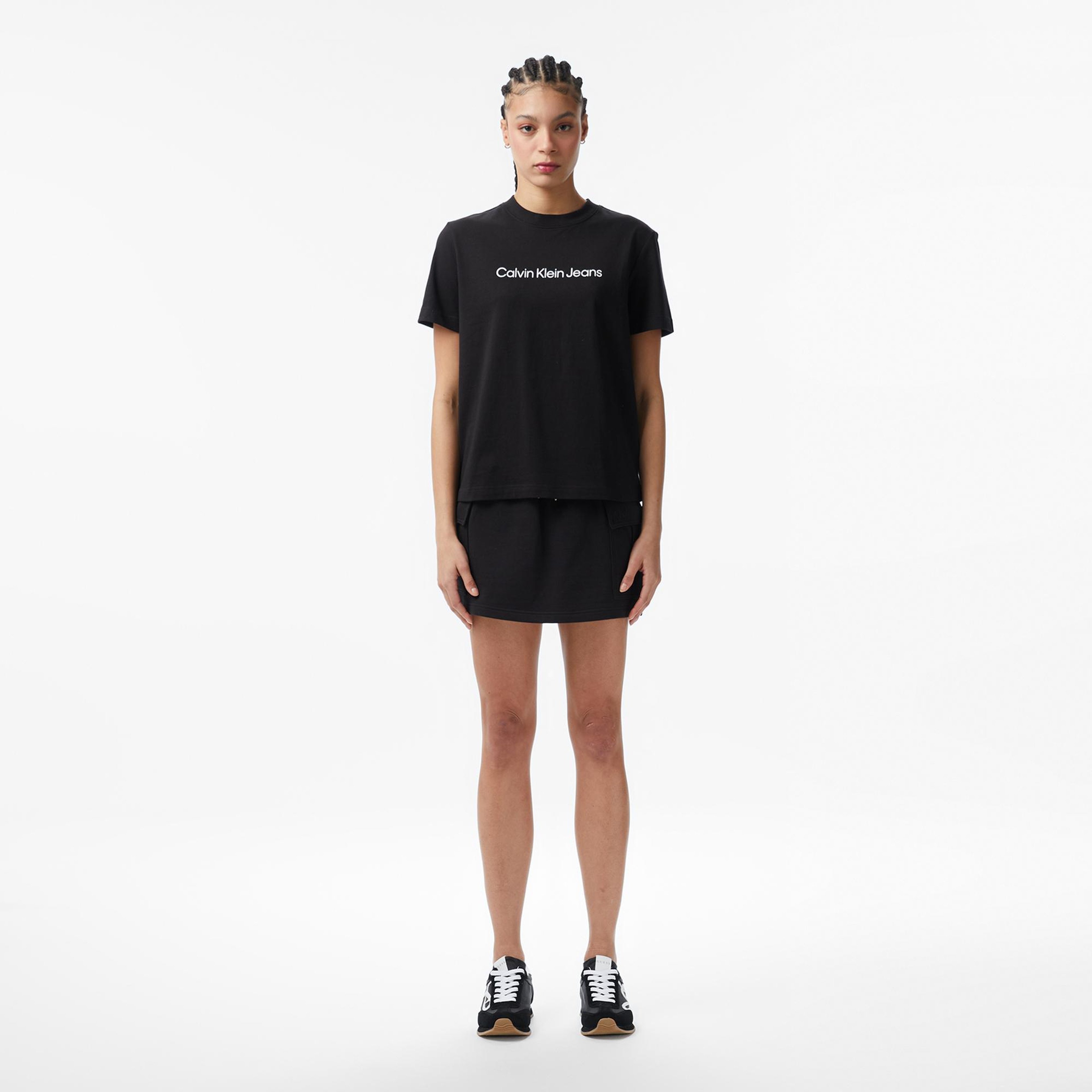 Calvin Klein Logo Classic Kadın Siyah T-Shirt