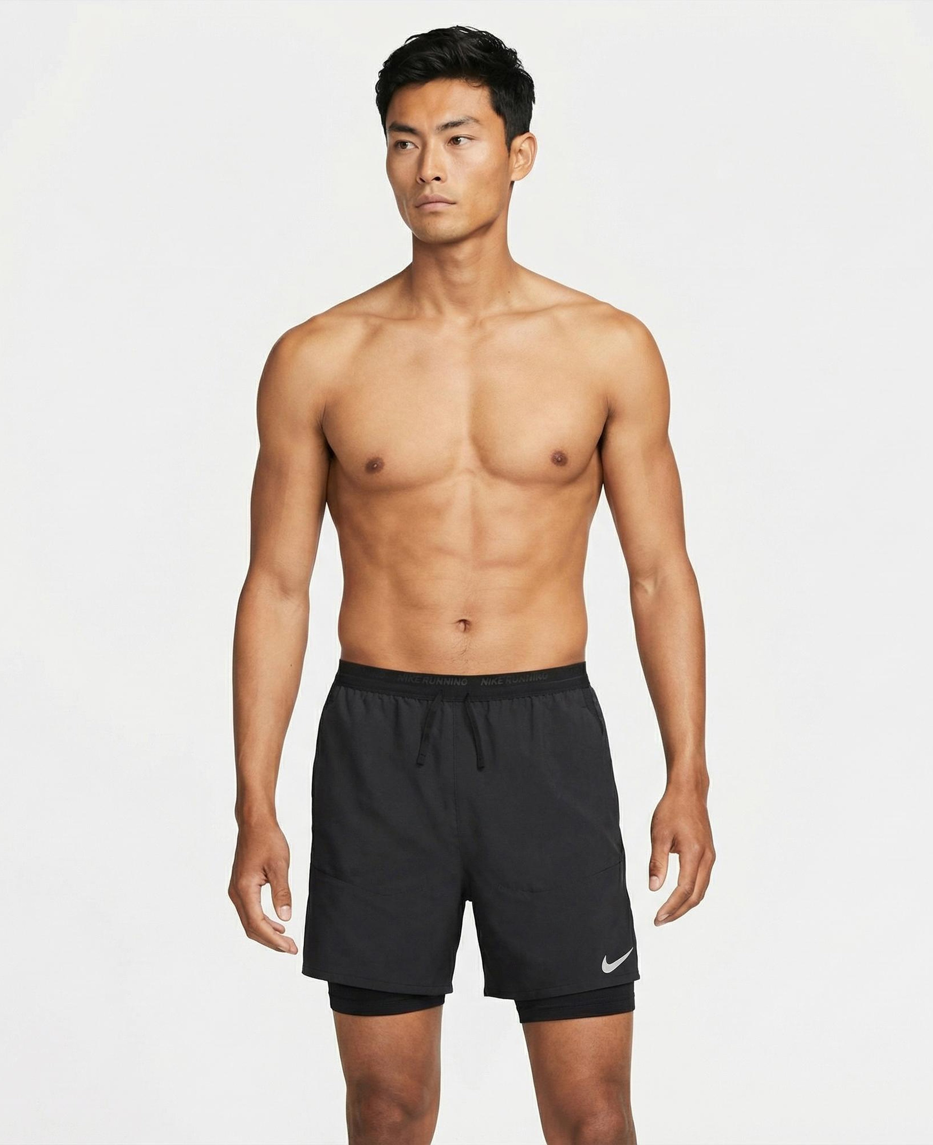 Nike Dri-Fit Stride 13 cm Hybrid Erkek Siyah Şort