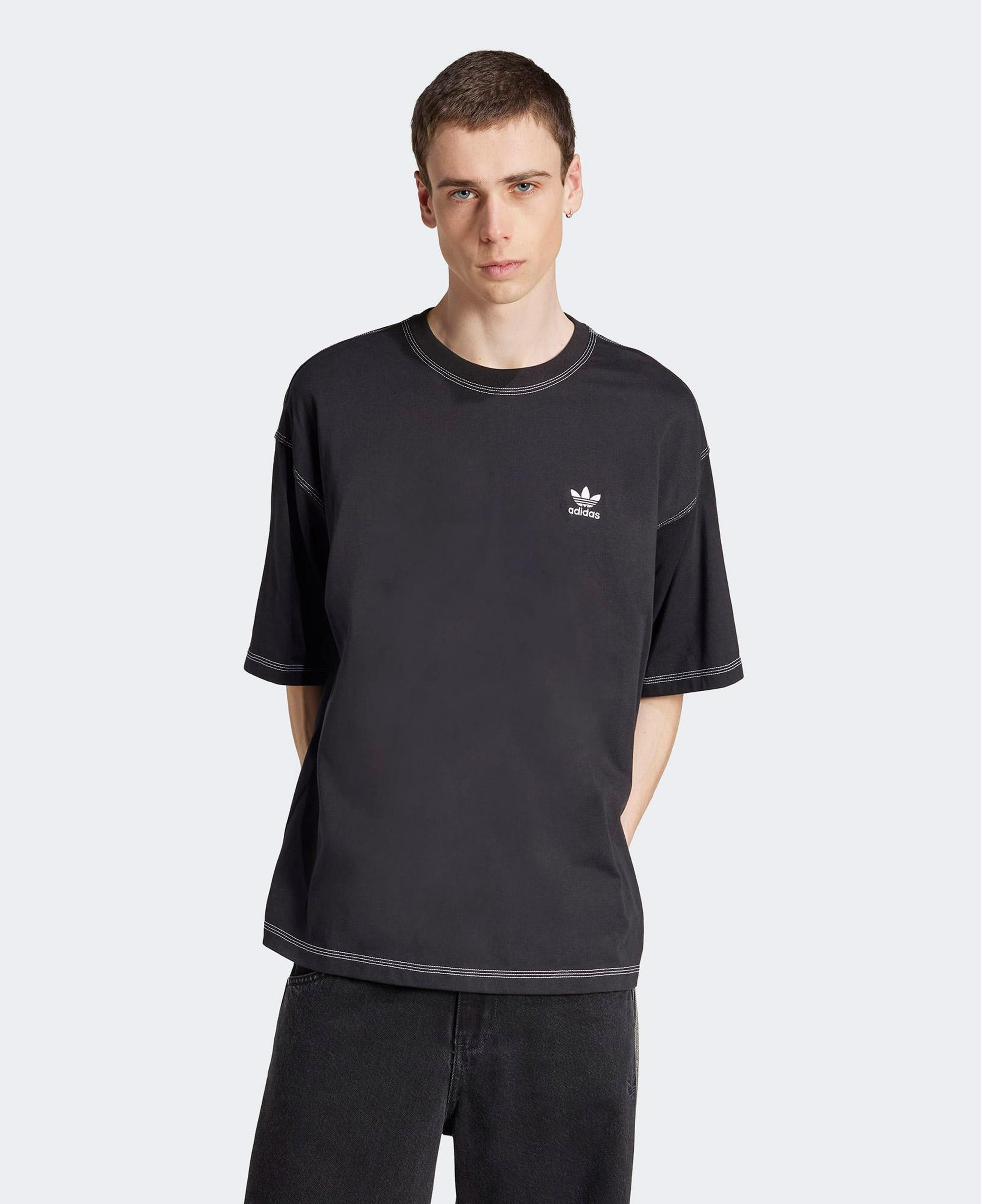 adidas Trefoil Essentials Erkek Siyah Oversize T-Shirt