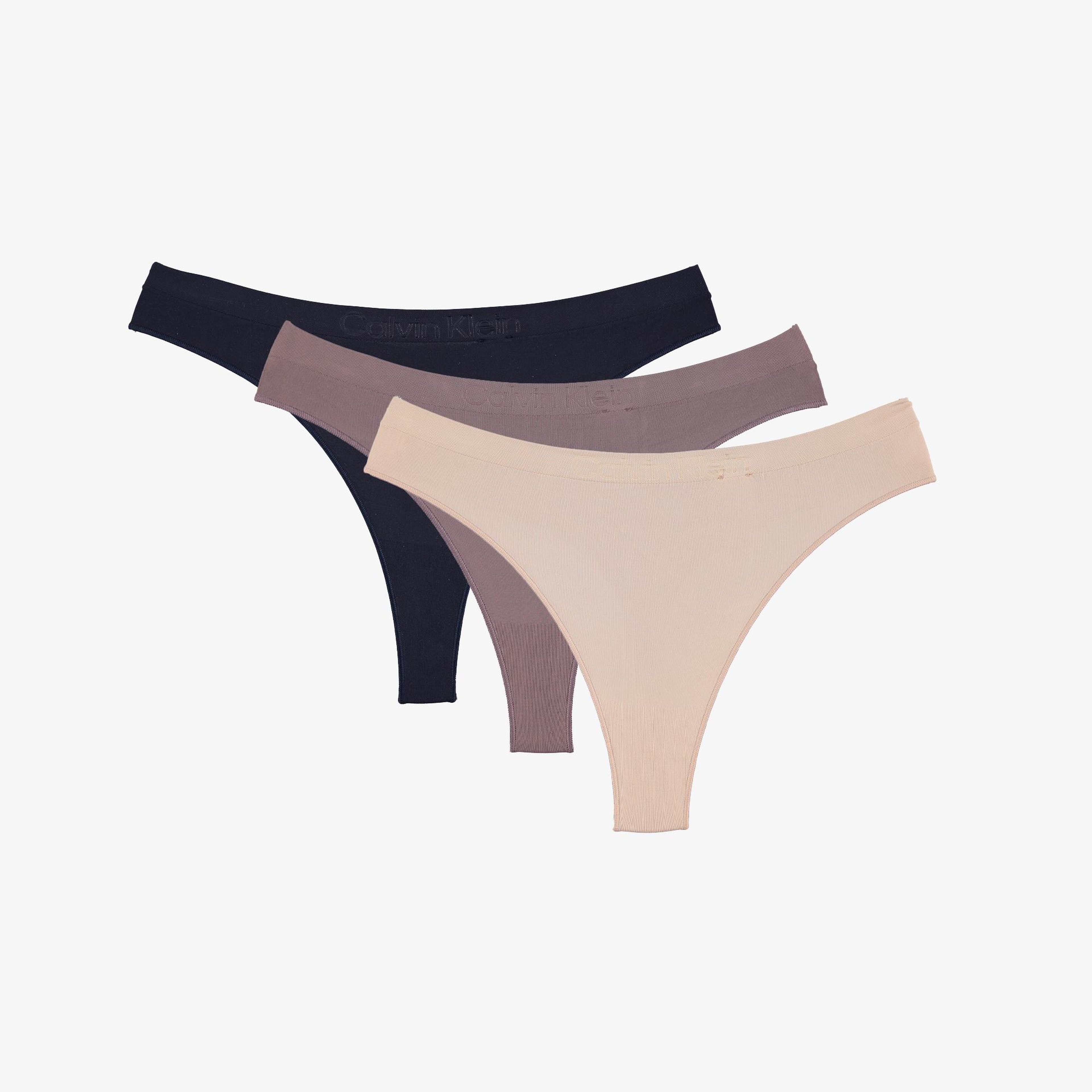 Calvin Klein Thong 3'lü Kadın Kahverengi Külot