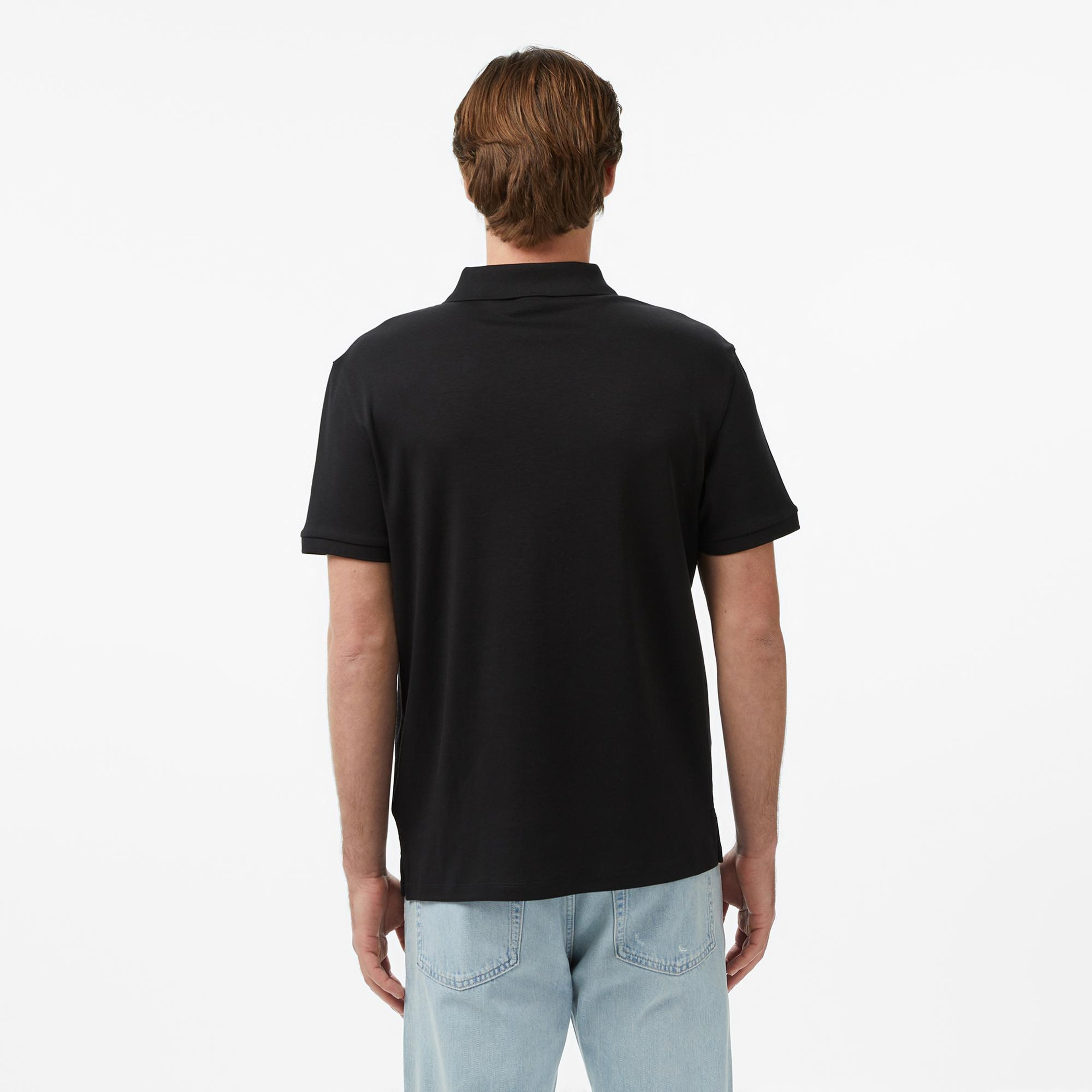 Calvin Klein Slim Supima Zip Erkek Siyah Polo