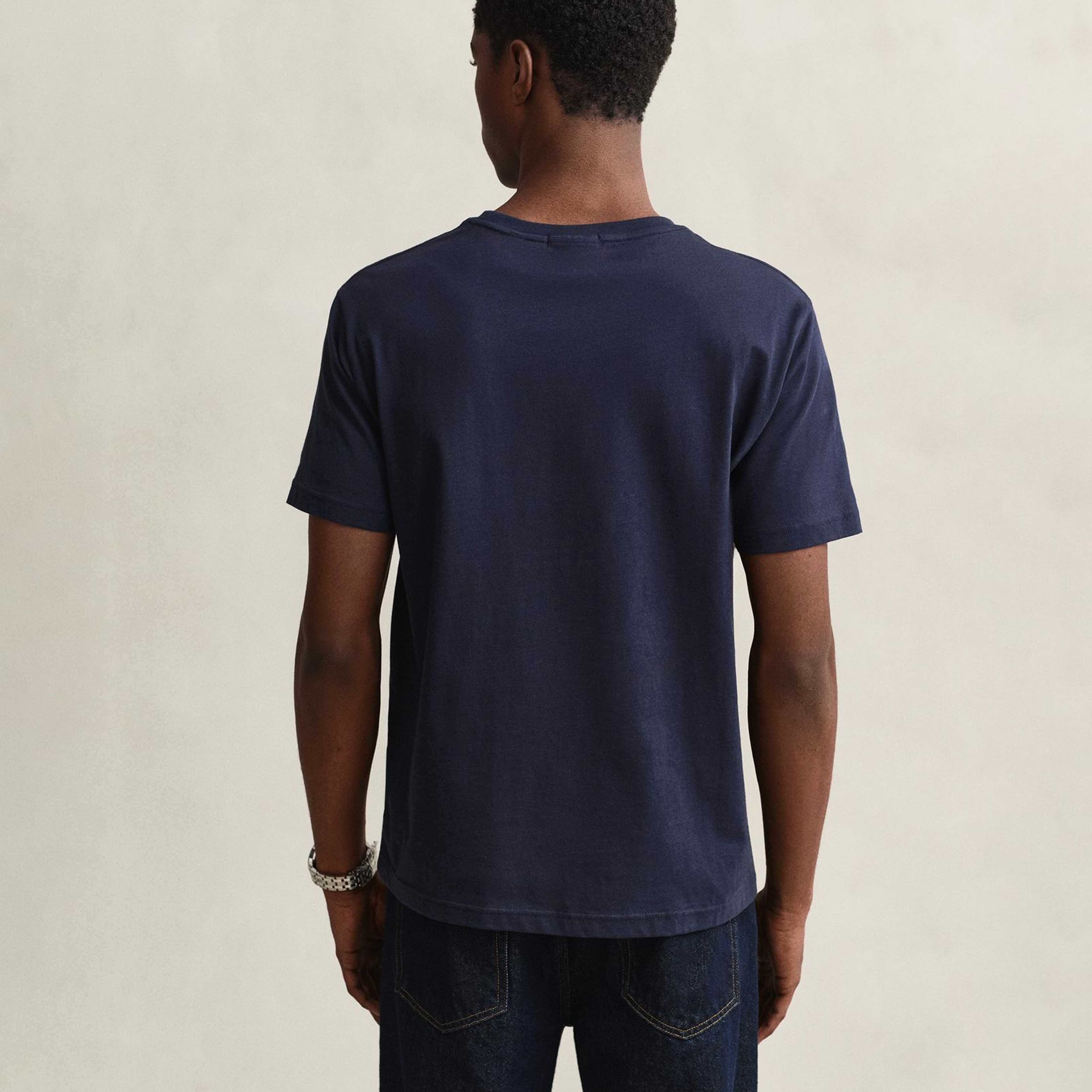 GANT Erkek Lacivert Regular Fit T-Shirt