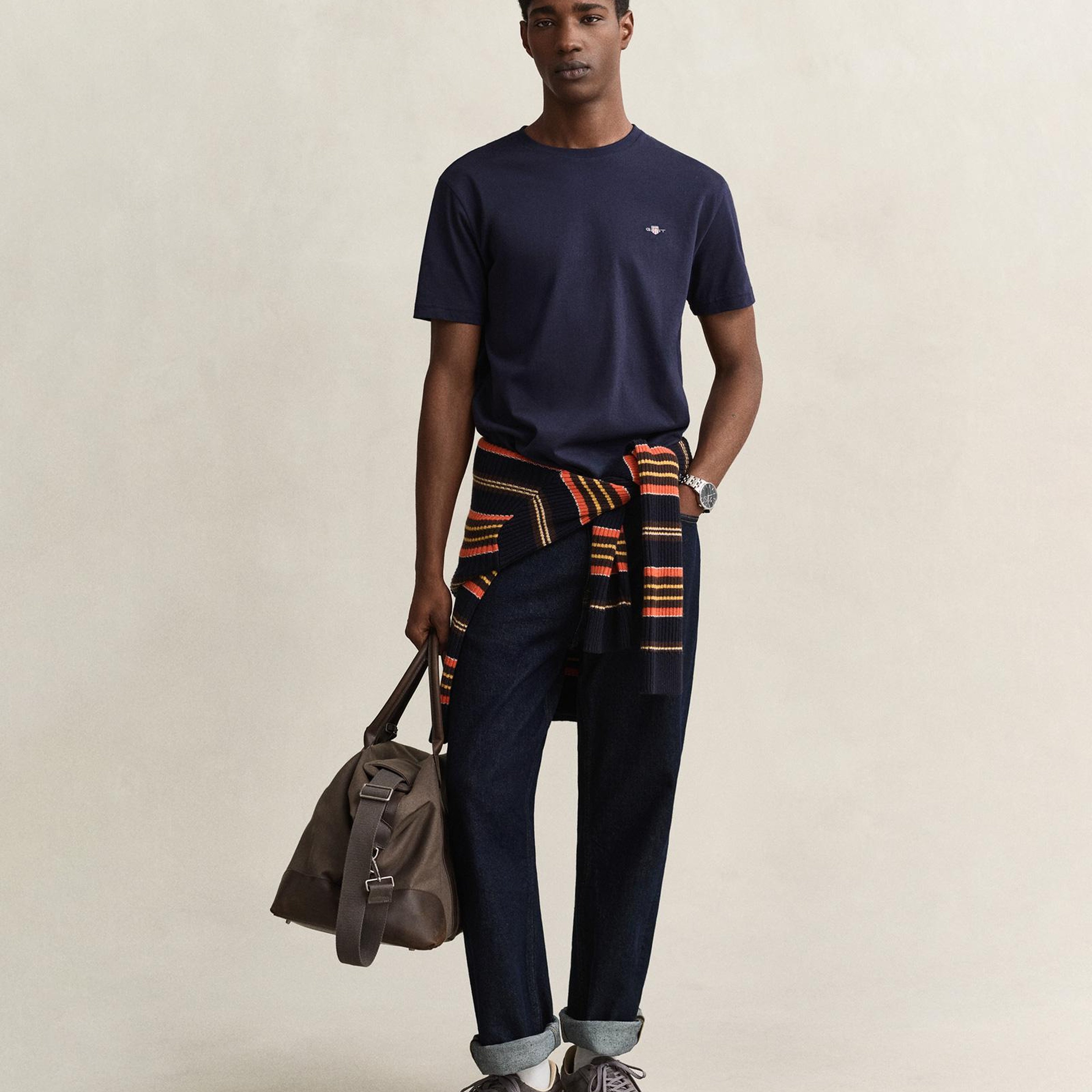GANT Erkek Lacivert Regular Fit T-Shirt