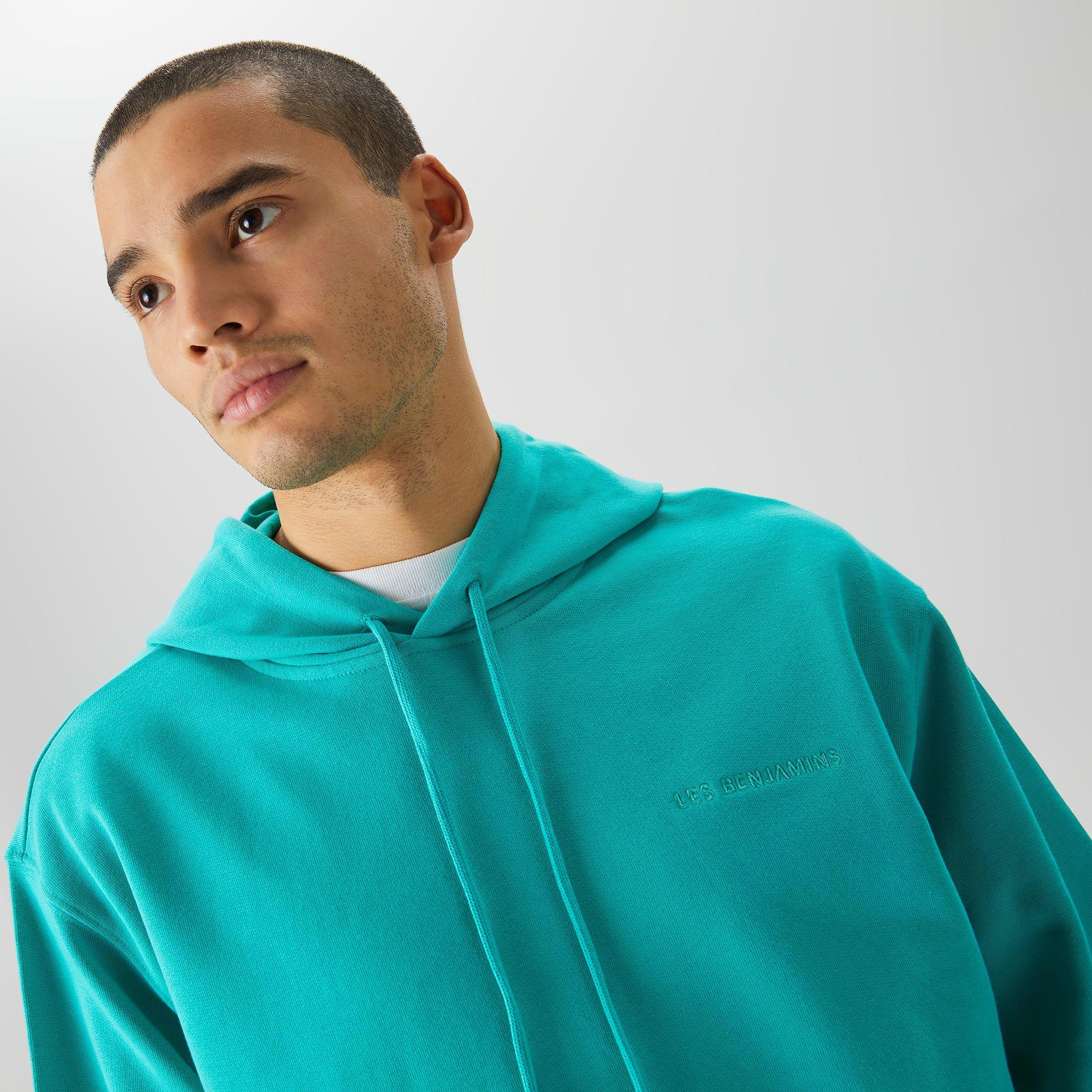 Les Benjamins Essential Erkek Mavi Hoodie