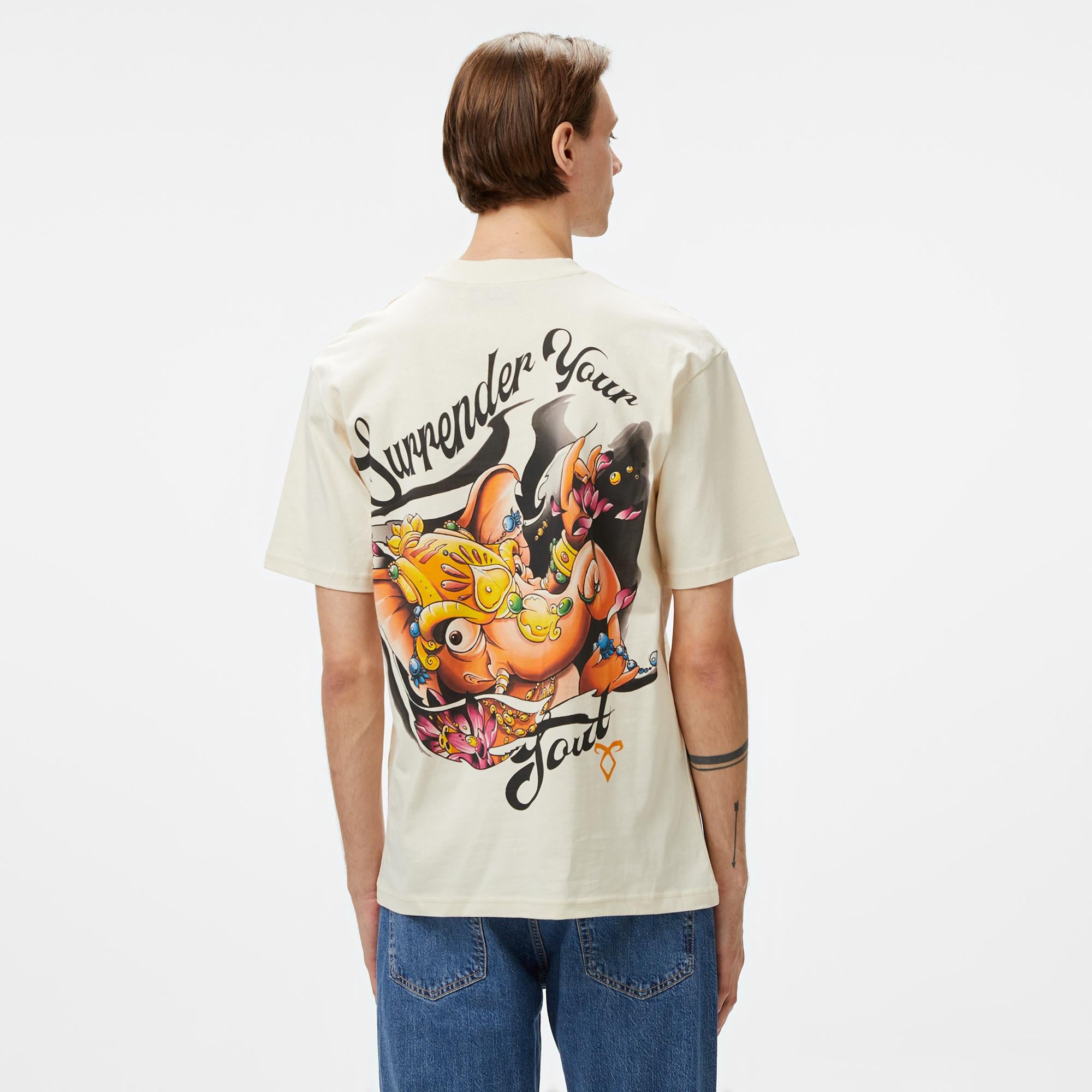 Story Of Angels Ganesha Dream  Erkek Krem T-Shirt