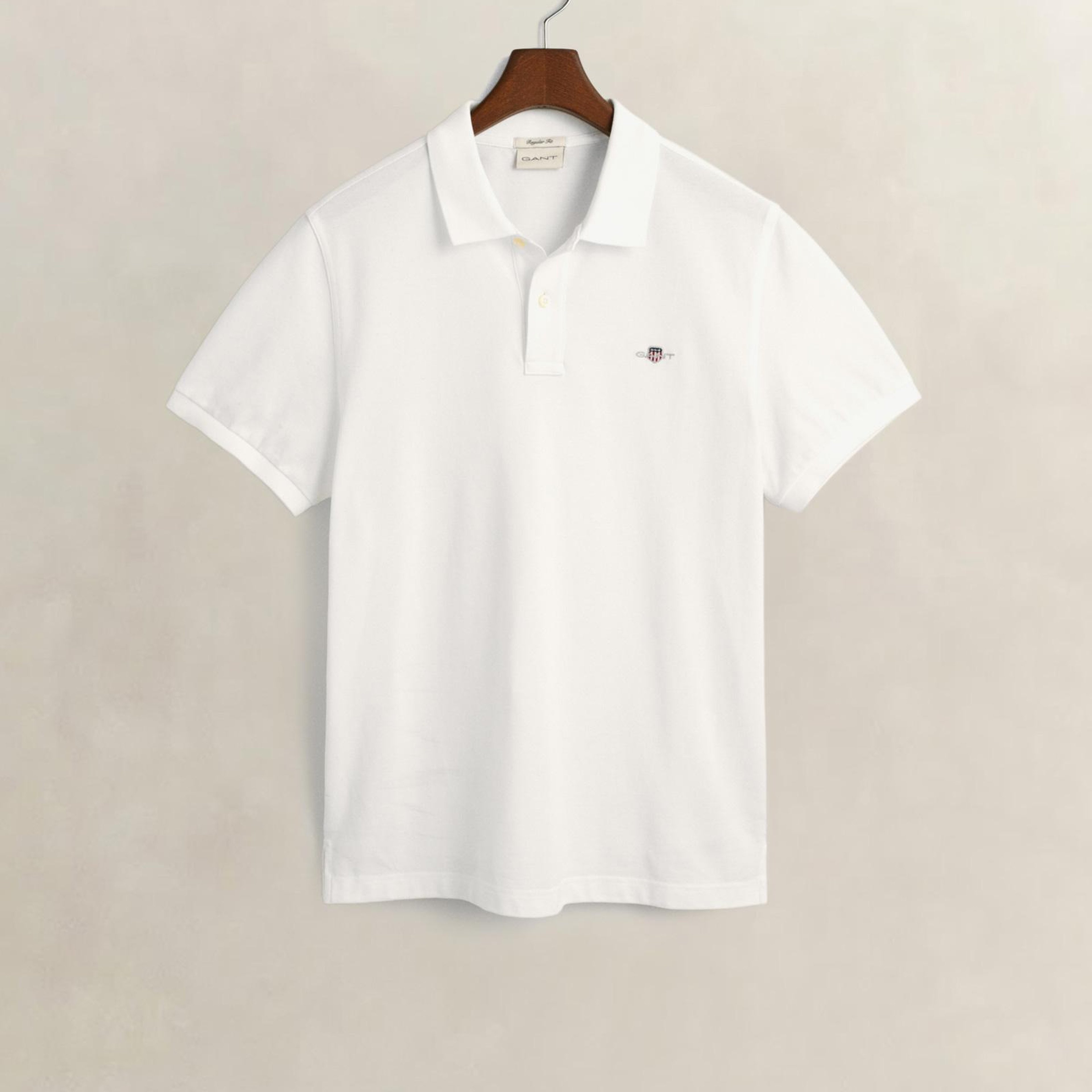 GANT Erkek Beyaz Regular Fit Logolu Polo Yaka T-Shirt