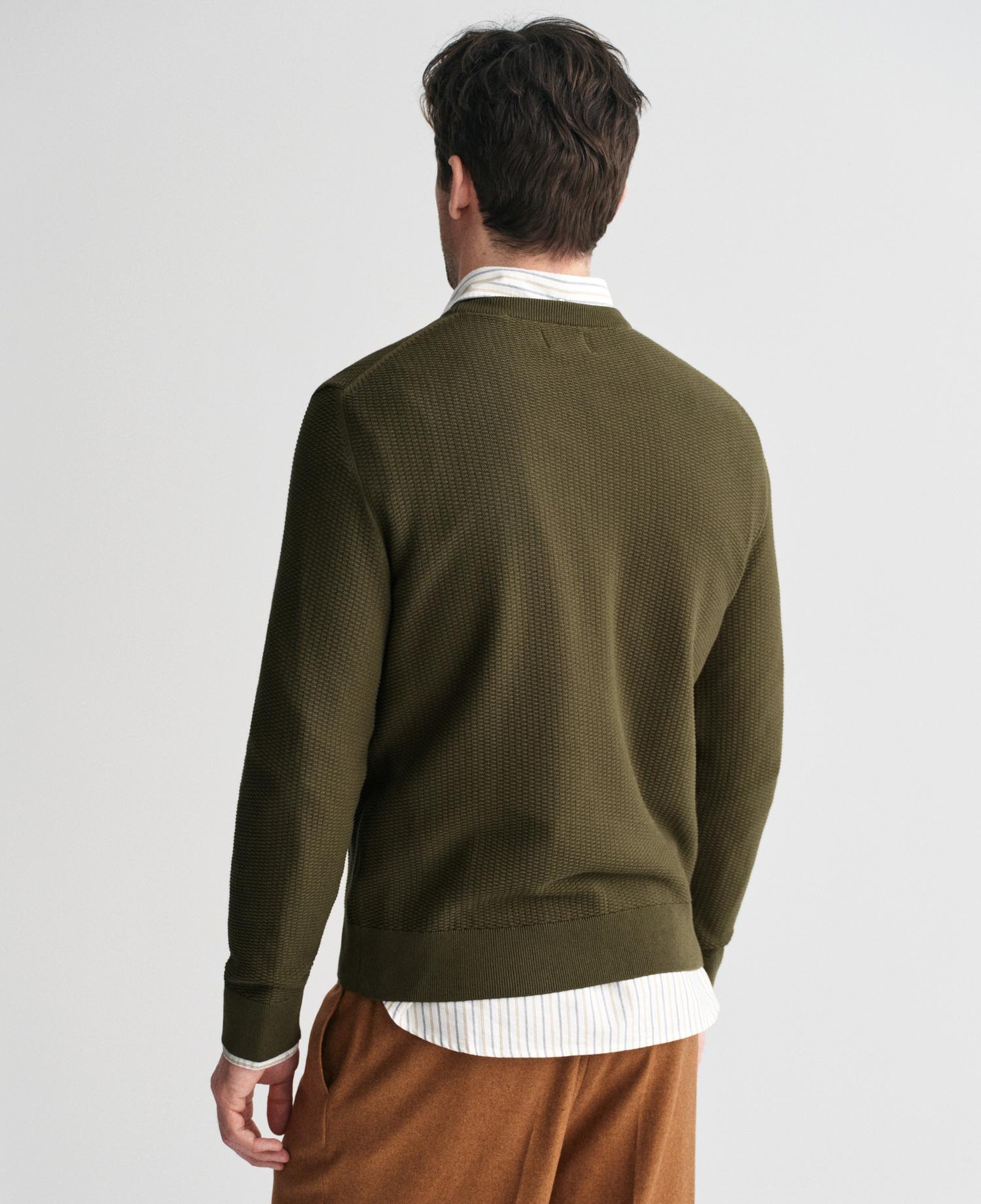 GANT Erkek Yeşil Regular Fit Bisiklet Yaka Kazak