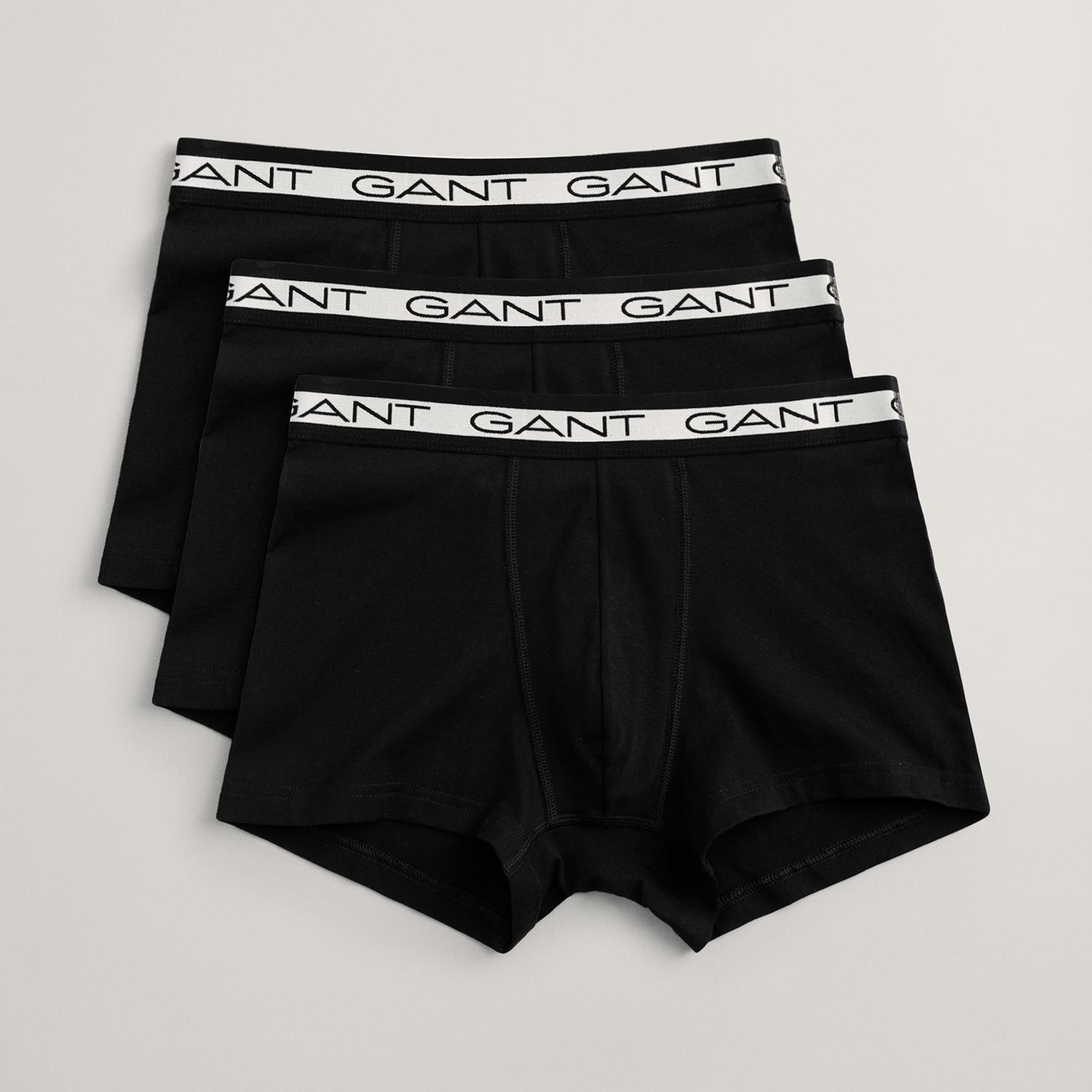 GANT Erkek Siyah Slim Fit Logolu 3'lü Boxer