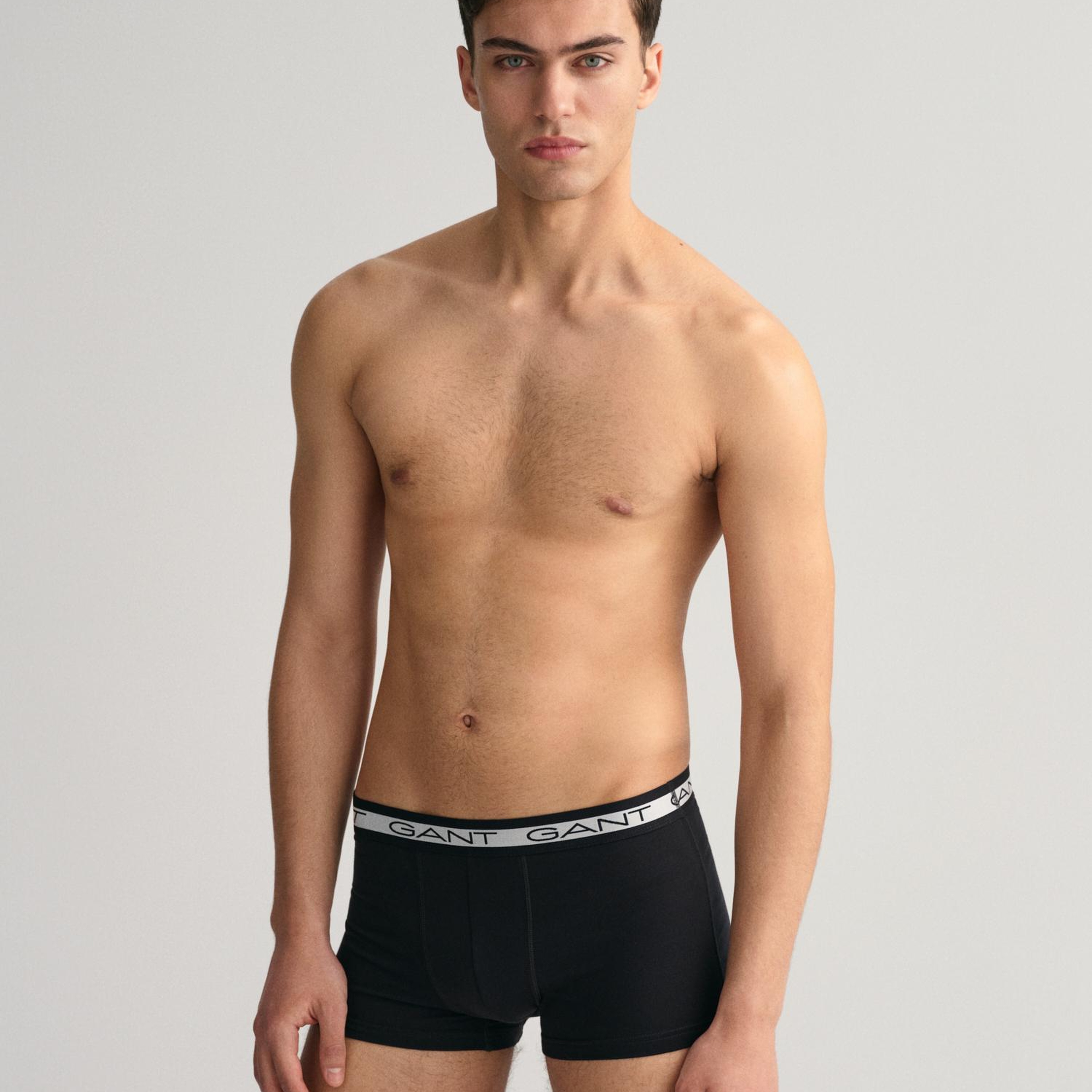 GANT Erkek Siyah Slim Fit Logolu 3'lü Boxer