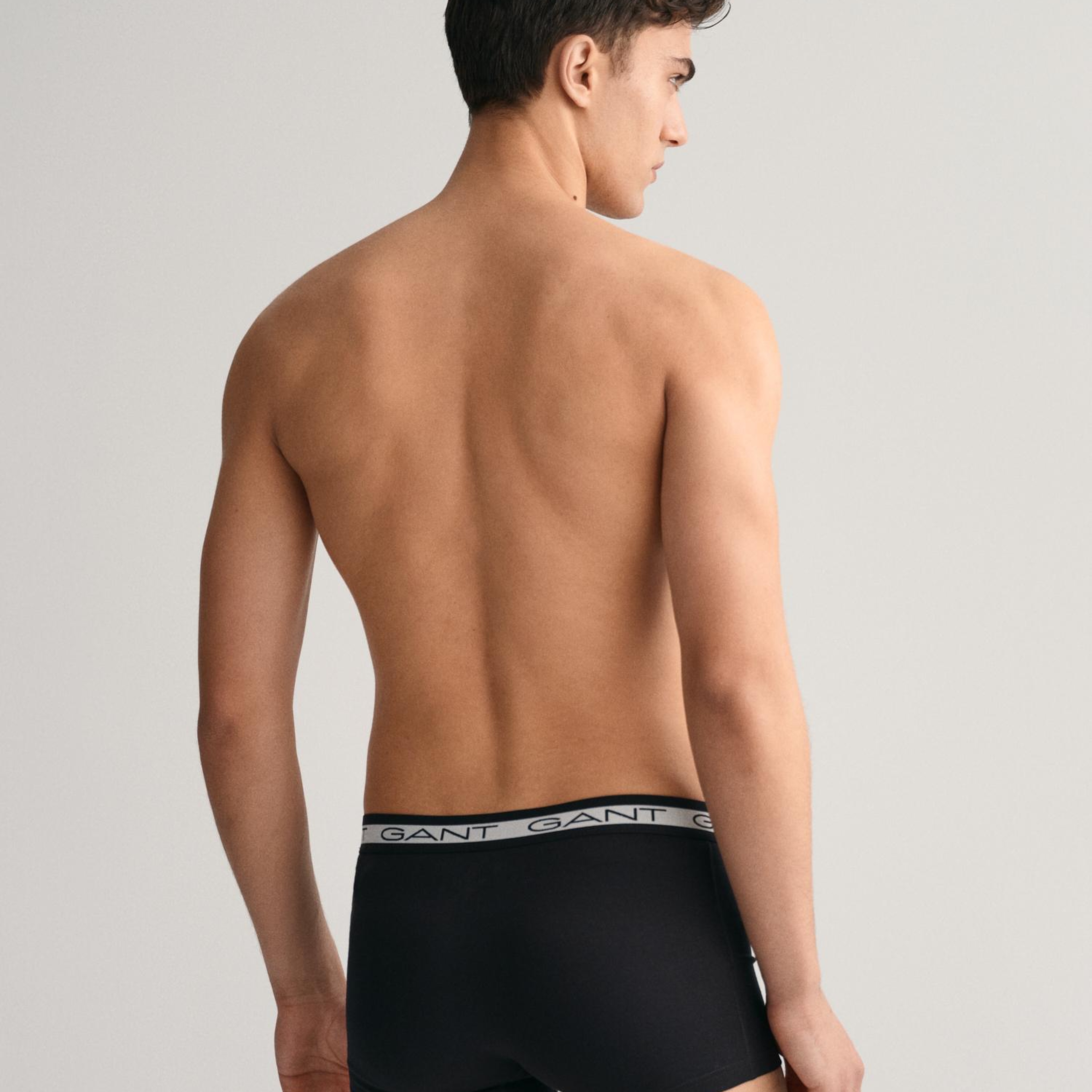 GANT Erkek Siyah Slim Fit Logolu 3'lü Boxer