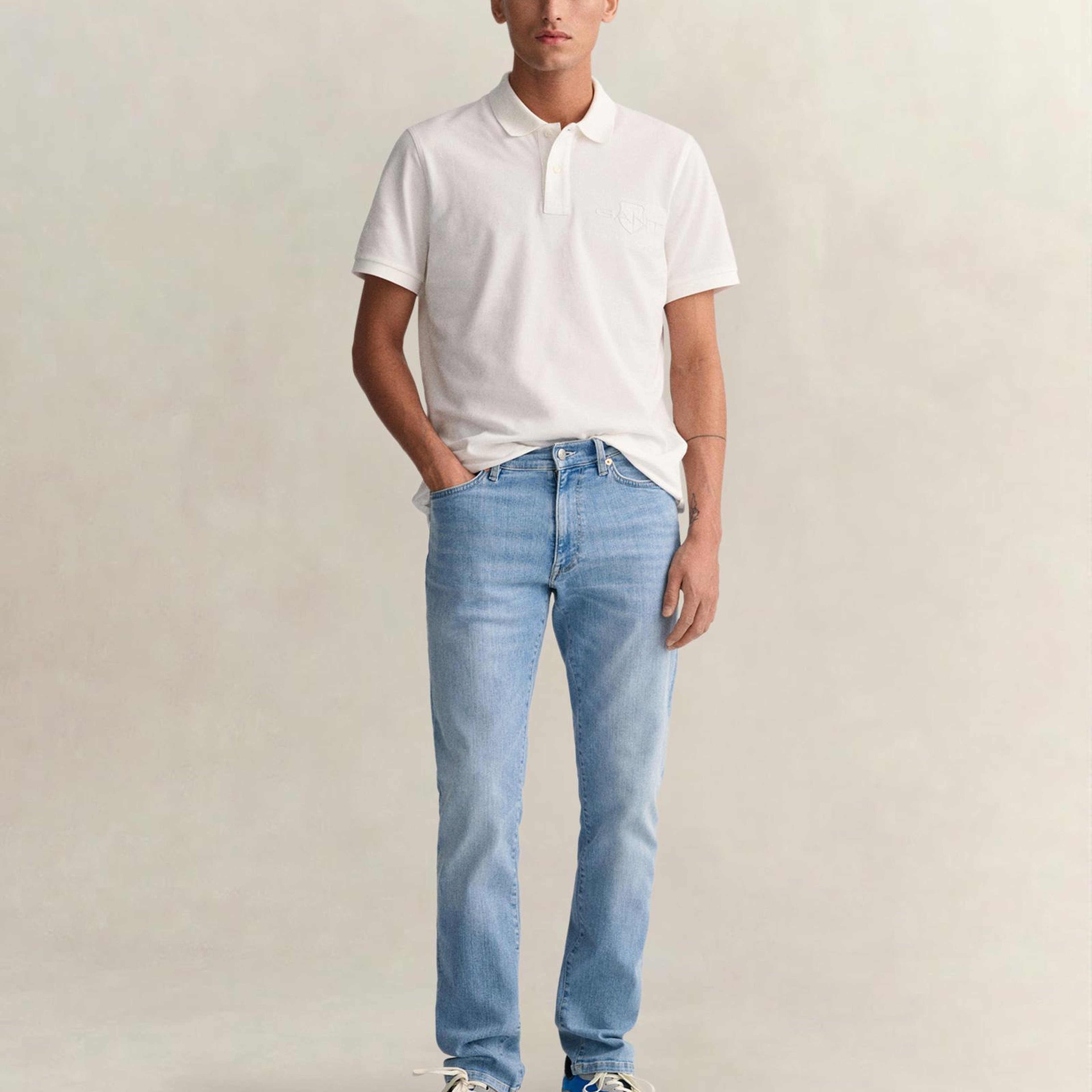 GANT Erkek Mavi Extra Slim Fit Jean Pantolon