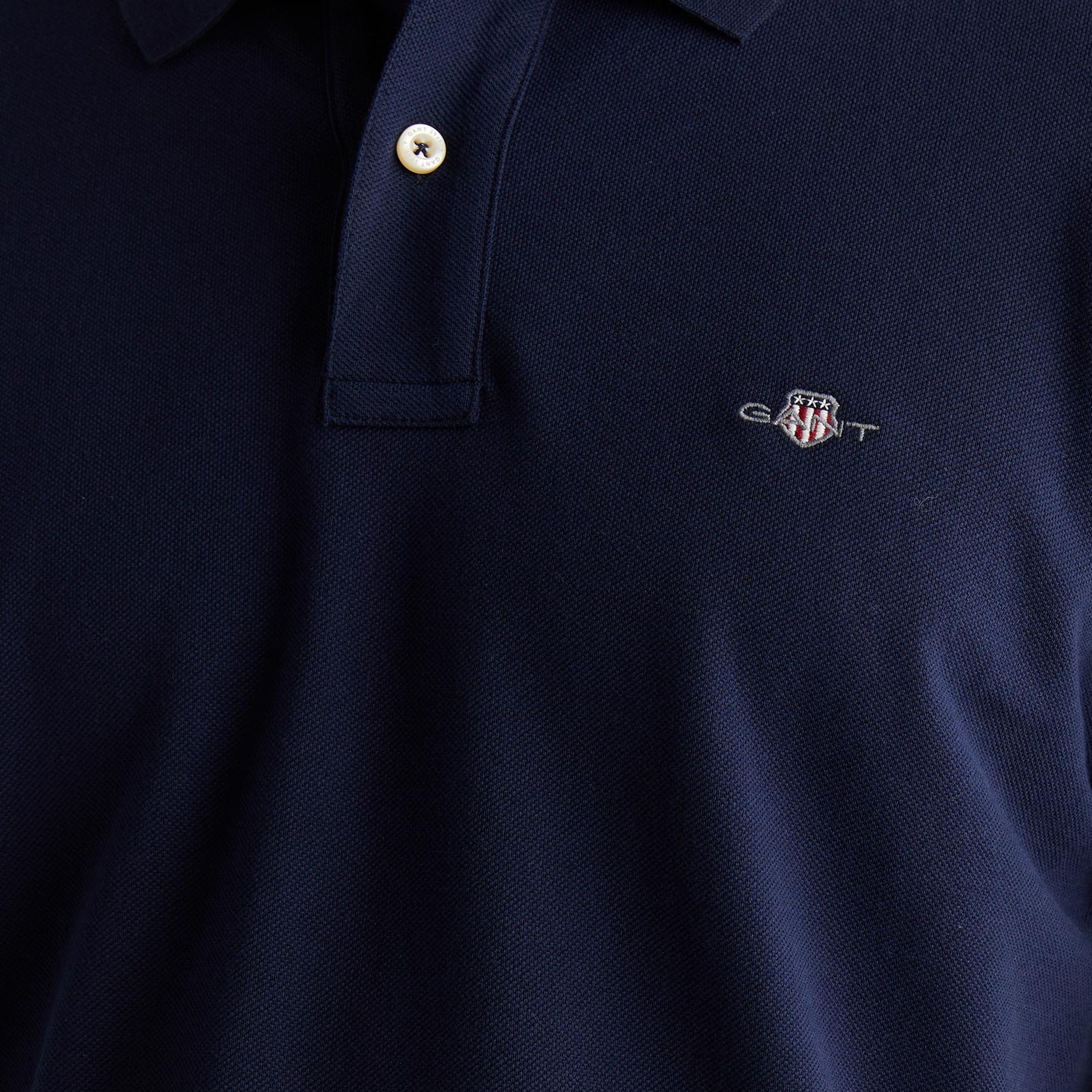 GANT Erkek Lacivert Regular Fit Logolu Polo Yaka T-Shirt