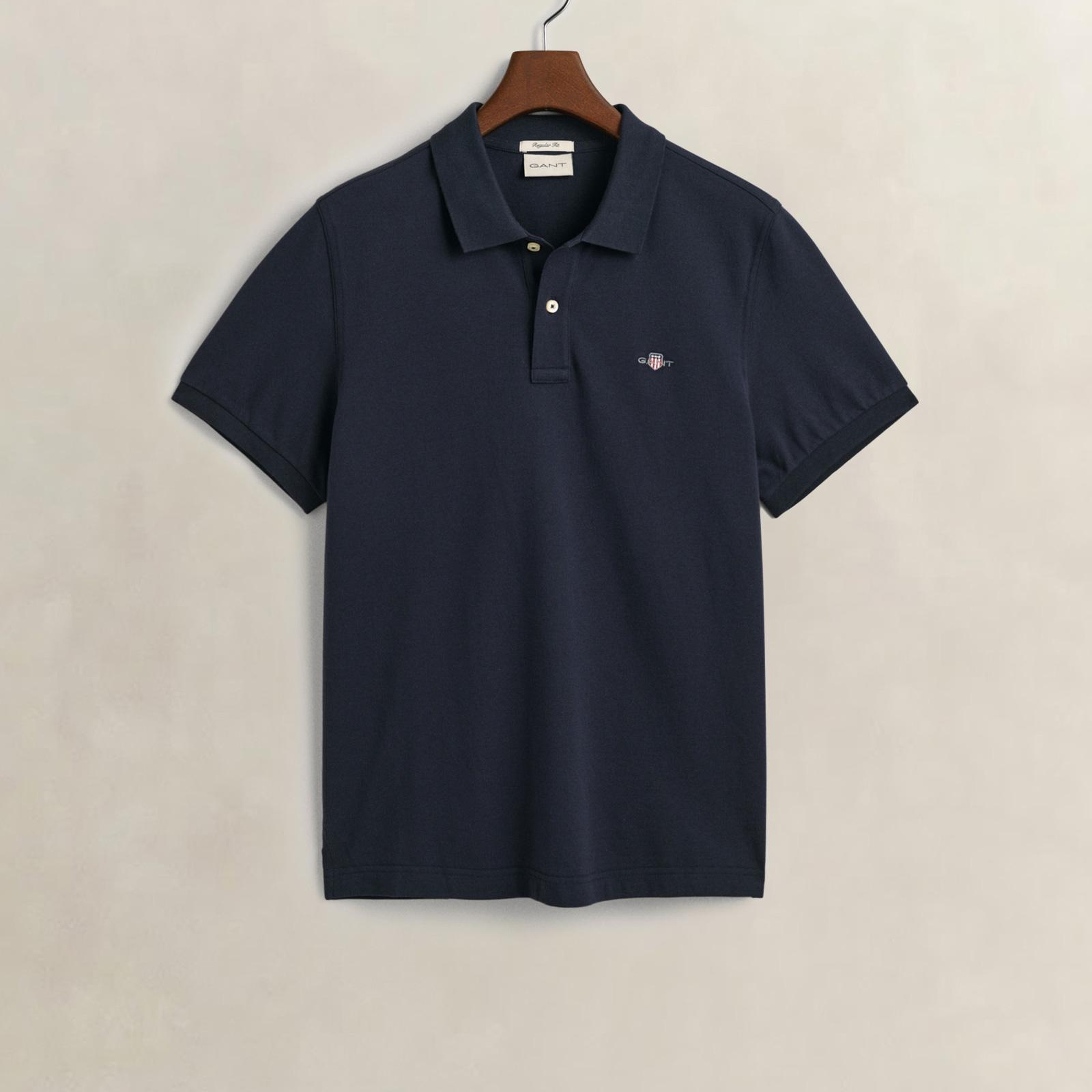 GANT Erkek Lacivert Regular Fit Logolu Polo Yaka T-Shirt