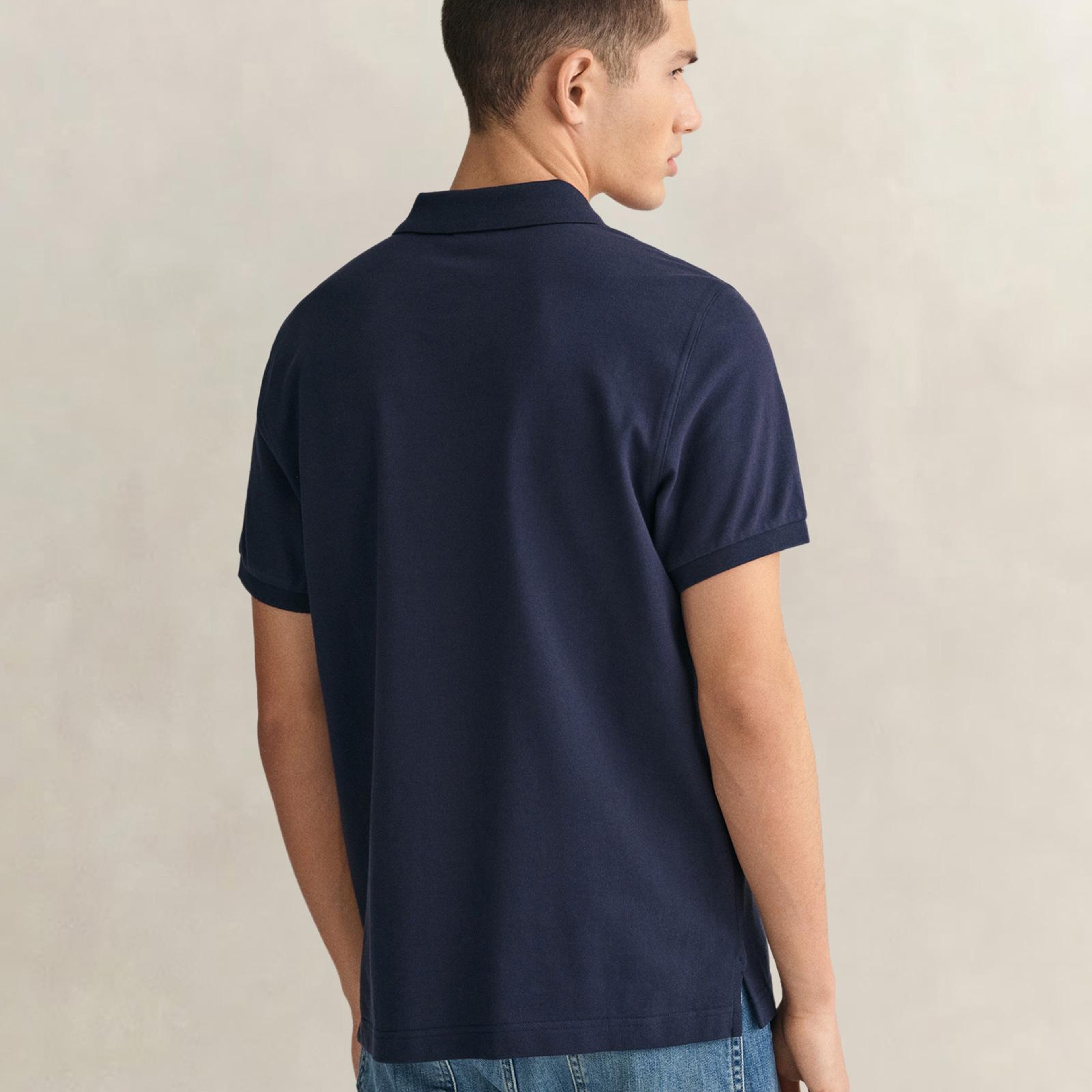 GANT Erkek Lacivert Regular Fit Logolu Polo Yaka T-Shirt