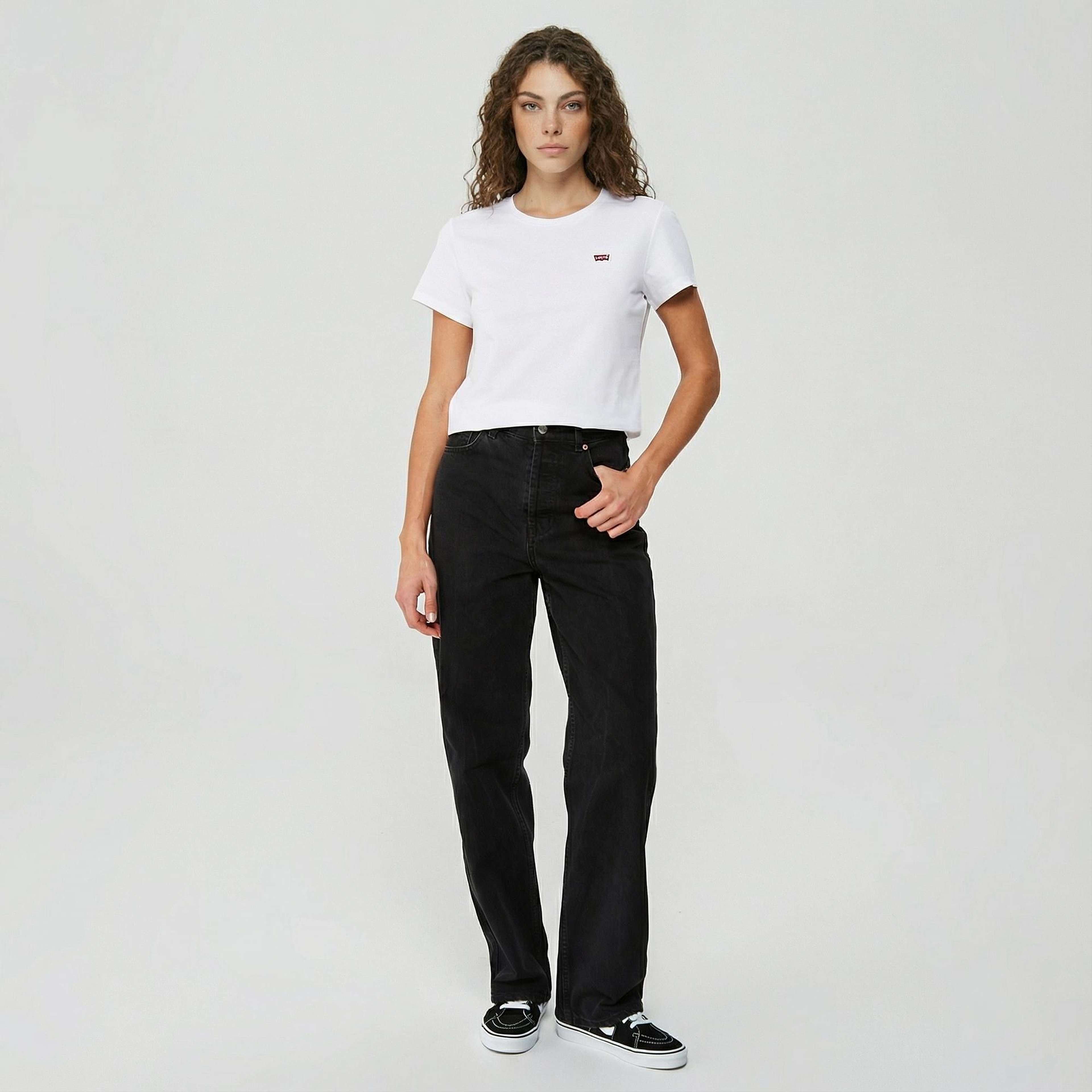 Levi's Perfect Ginger Burnt Stripe Kadın Beyaz T-Shirt