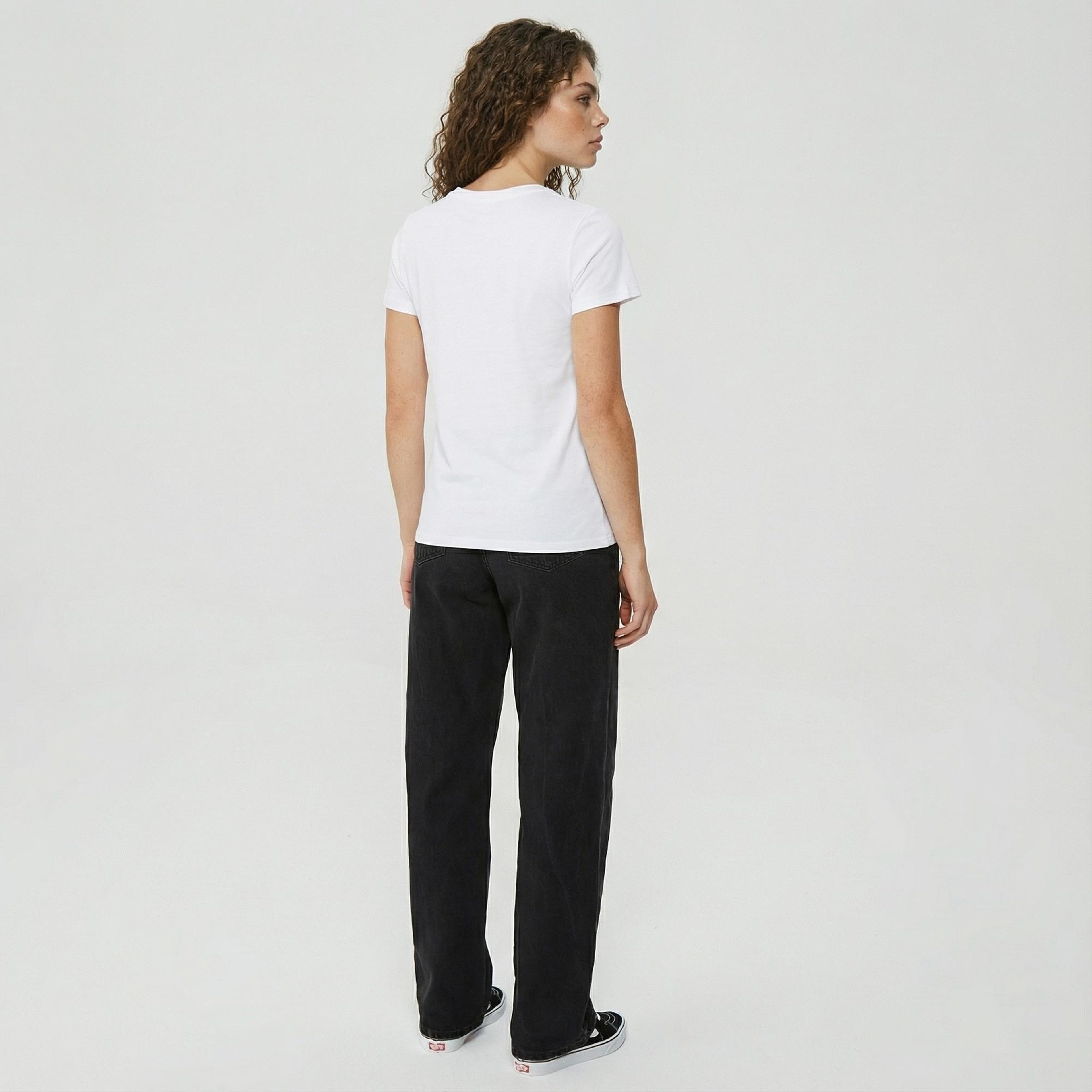 Levi's Perfect Ginger Burnt Stripe Kadın Beyaz T-Shirt