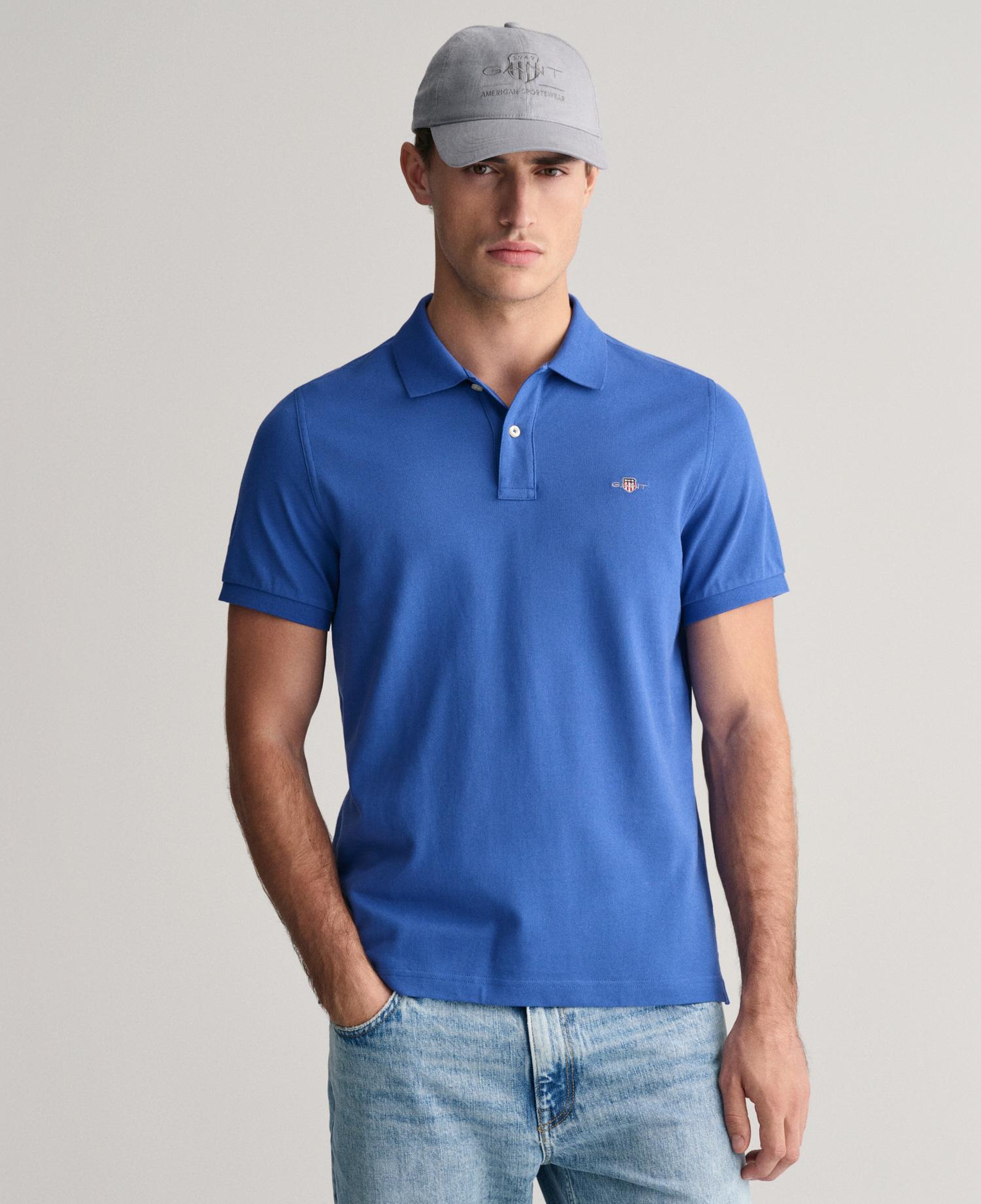 GANT Erkek Mavi Regular Fit Polo