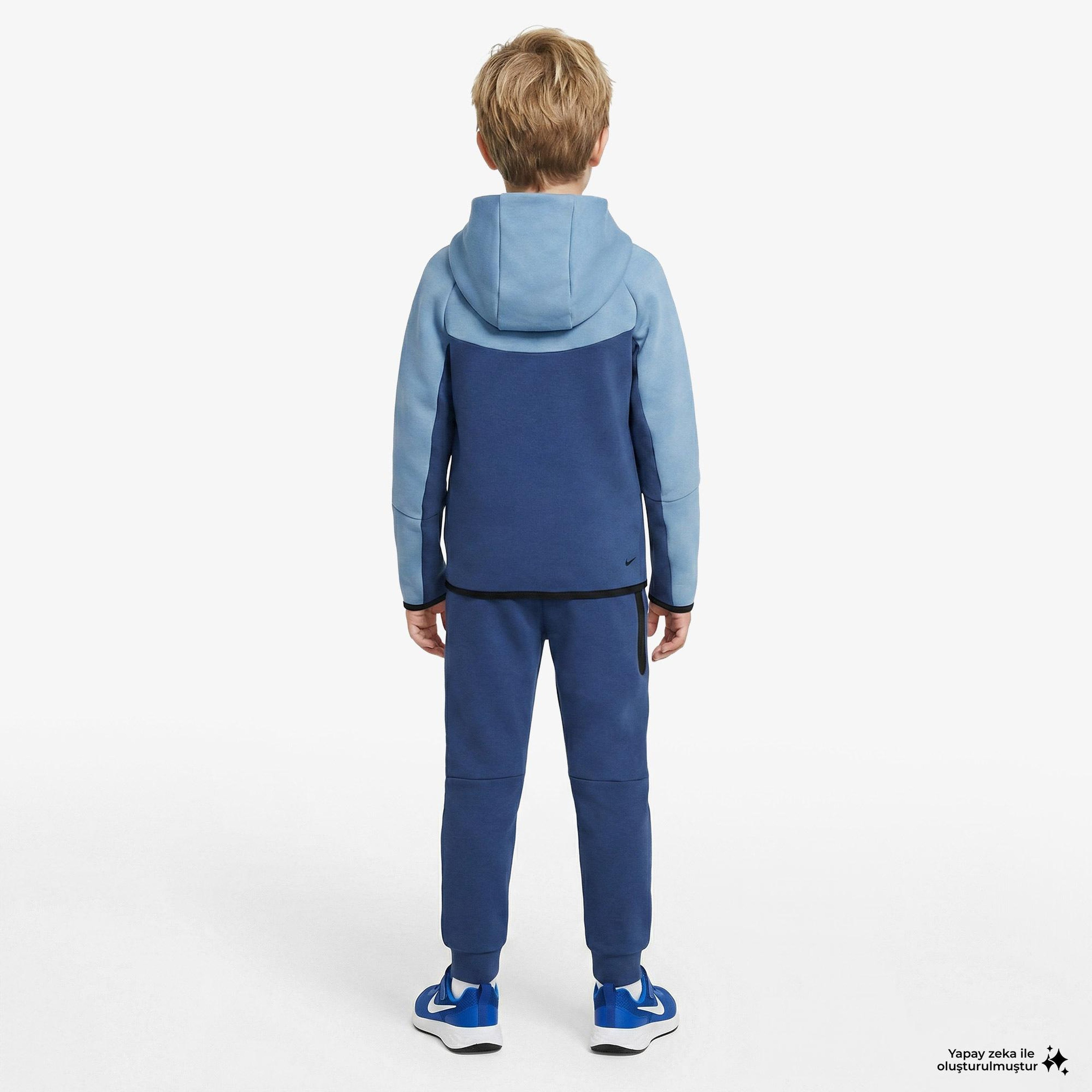 Nike Sportswear Tech Fleece Çocuk Mavi Eşofman Üstü