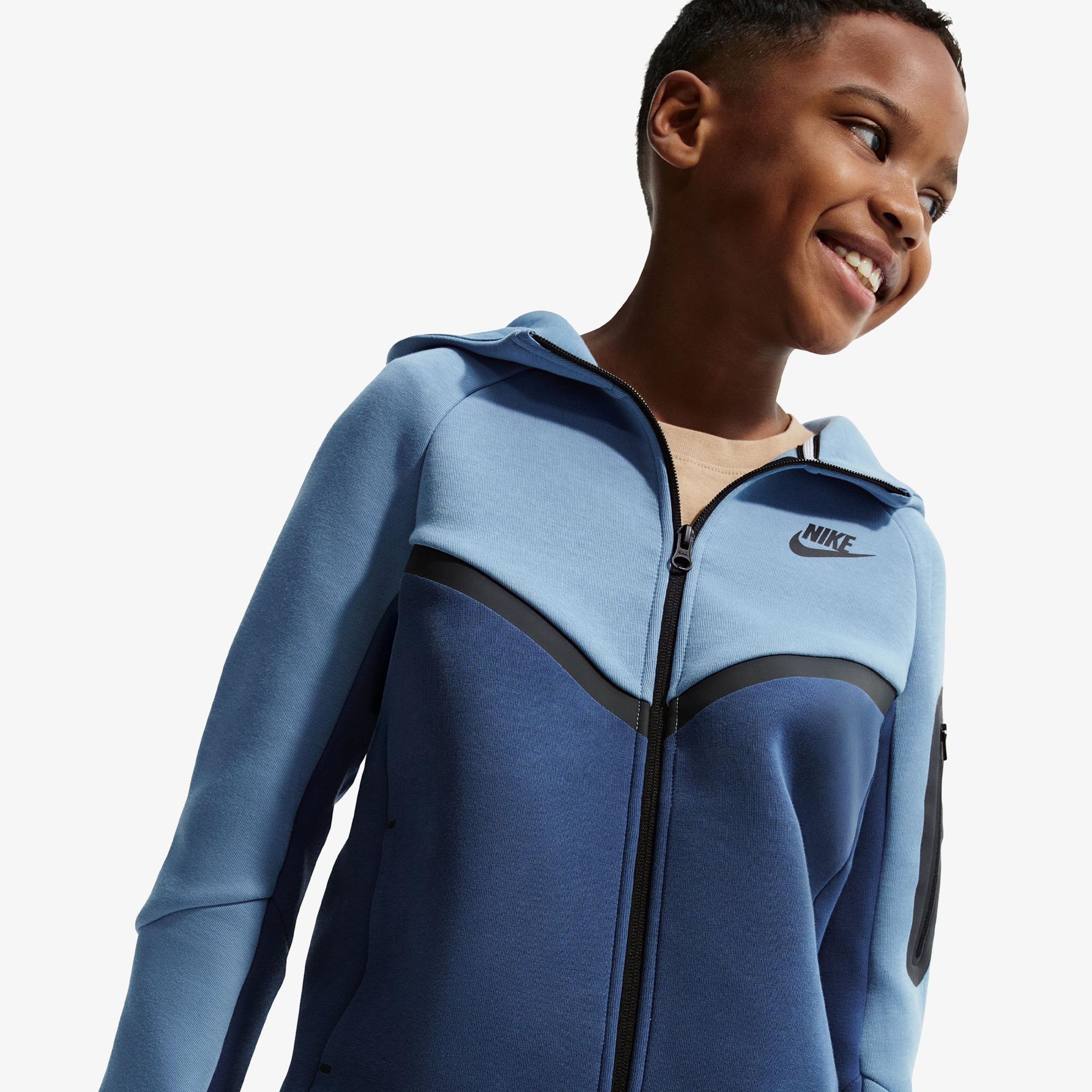 Nike Sportswear Tech Fleece Çocuk Mavi Eşofman Üstü
