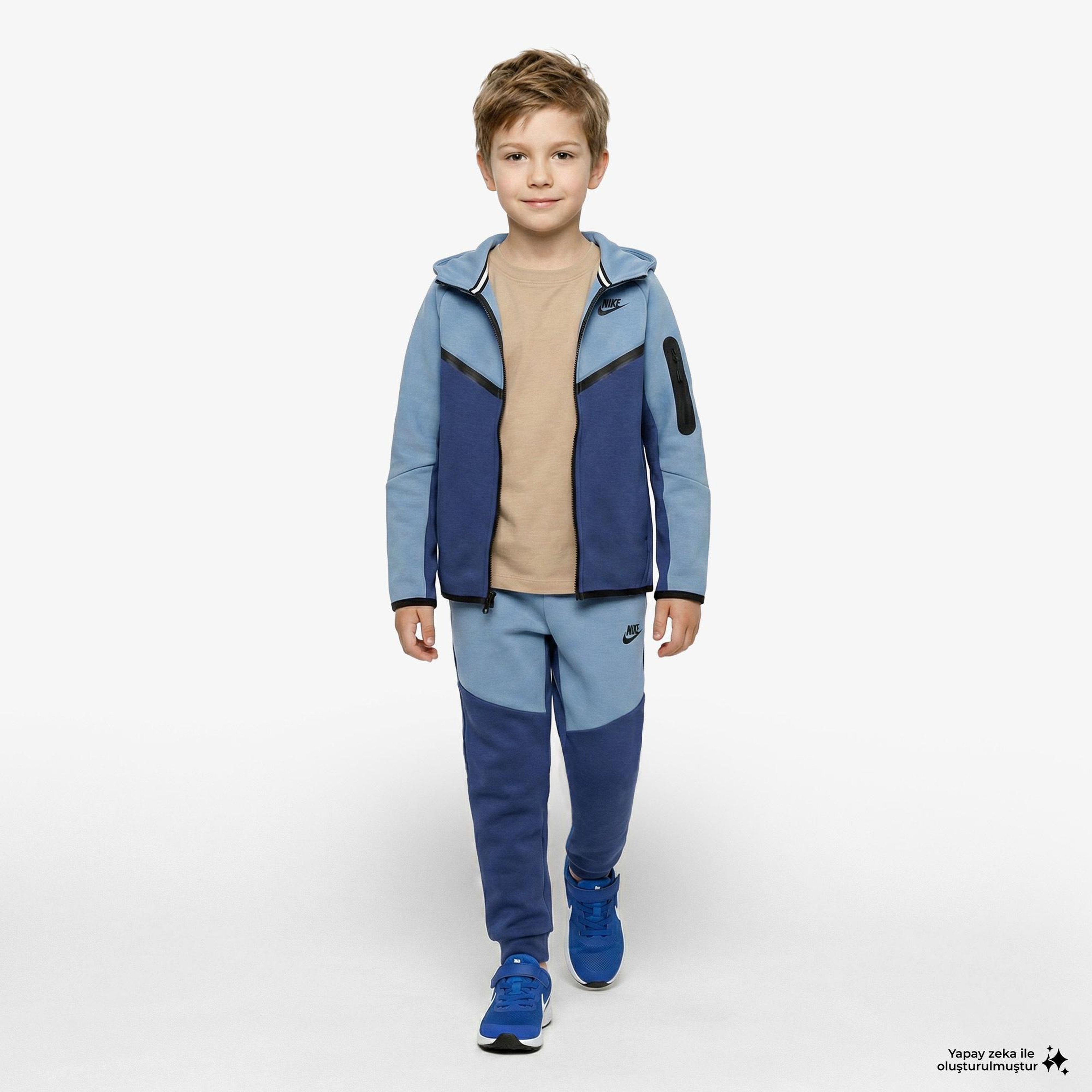 Nike Sportswear Tech Fleece Çocuk Mavi Eşofman Üstü