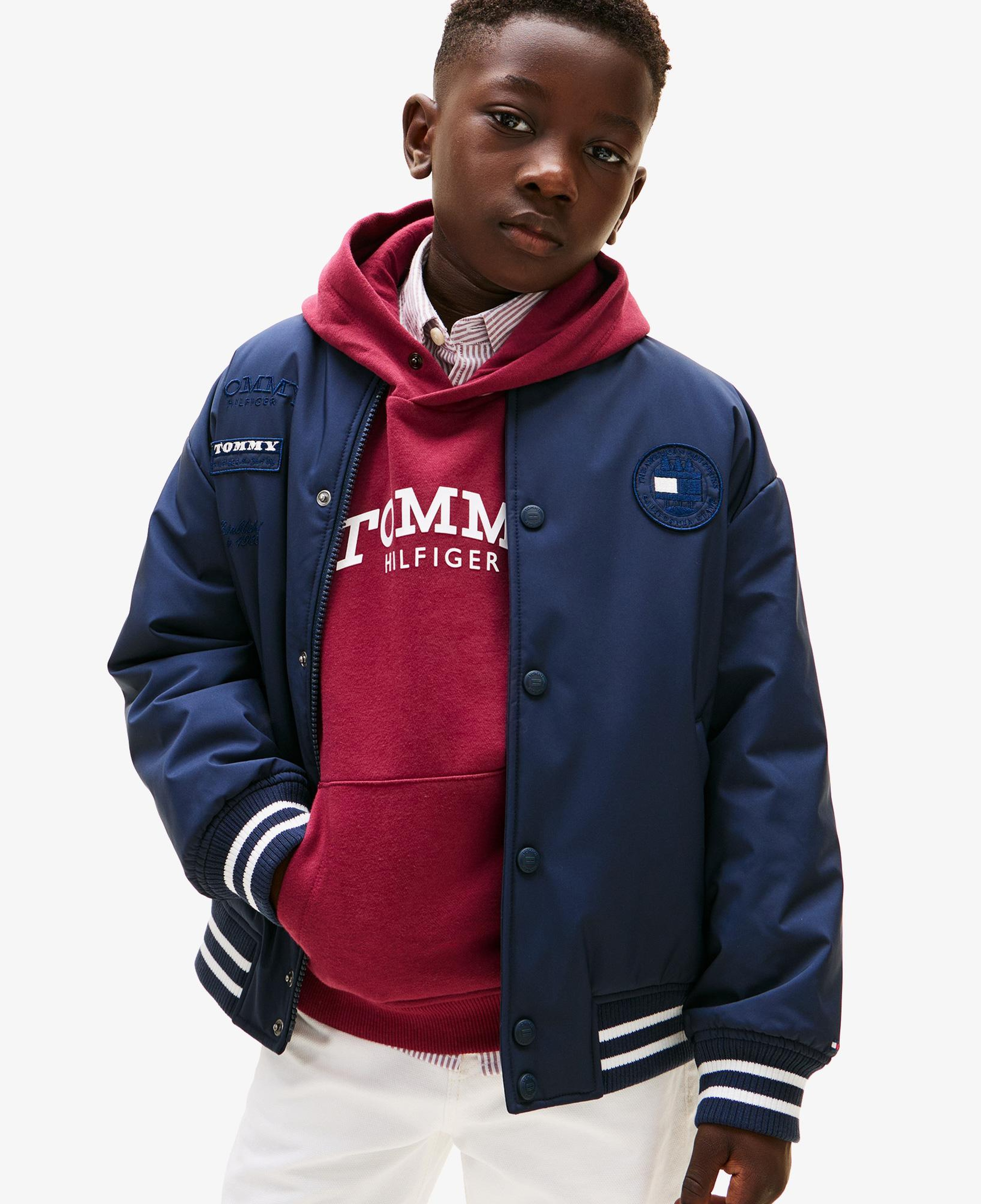 Tommy Hilfiger Padded Graphic Bomber Çocuk Mavi Ceket