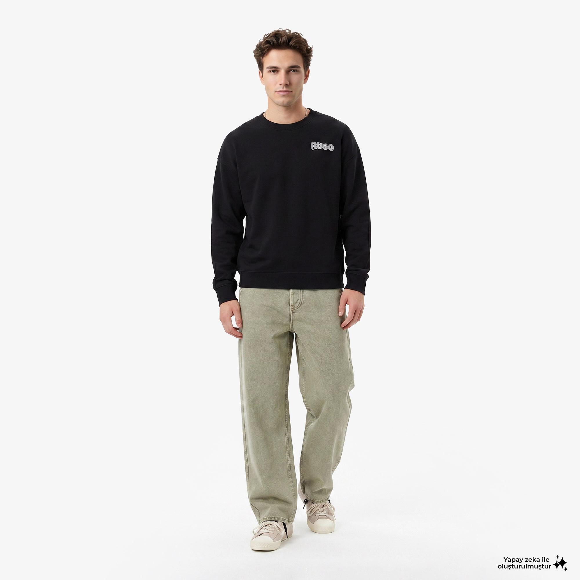 Hugo Nyrocrew Erkek Siyah Sweatshirt