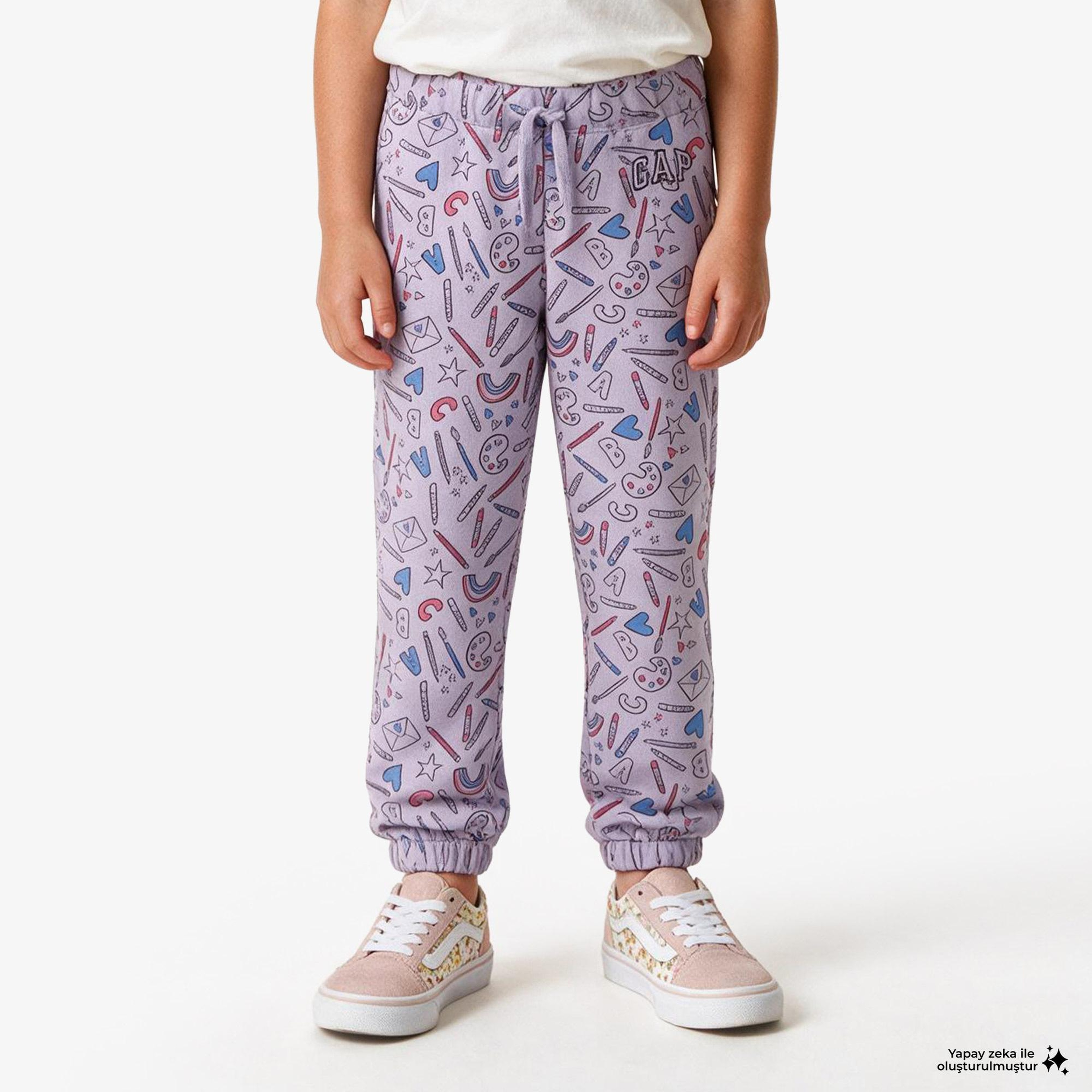 Gap V-Logo Çocuk Pembe Eşofman Altı