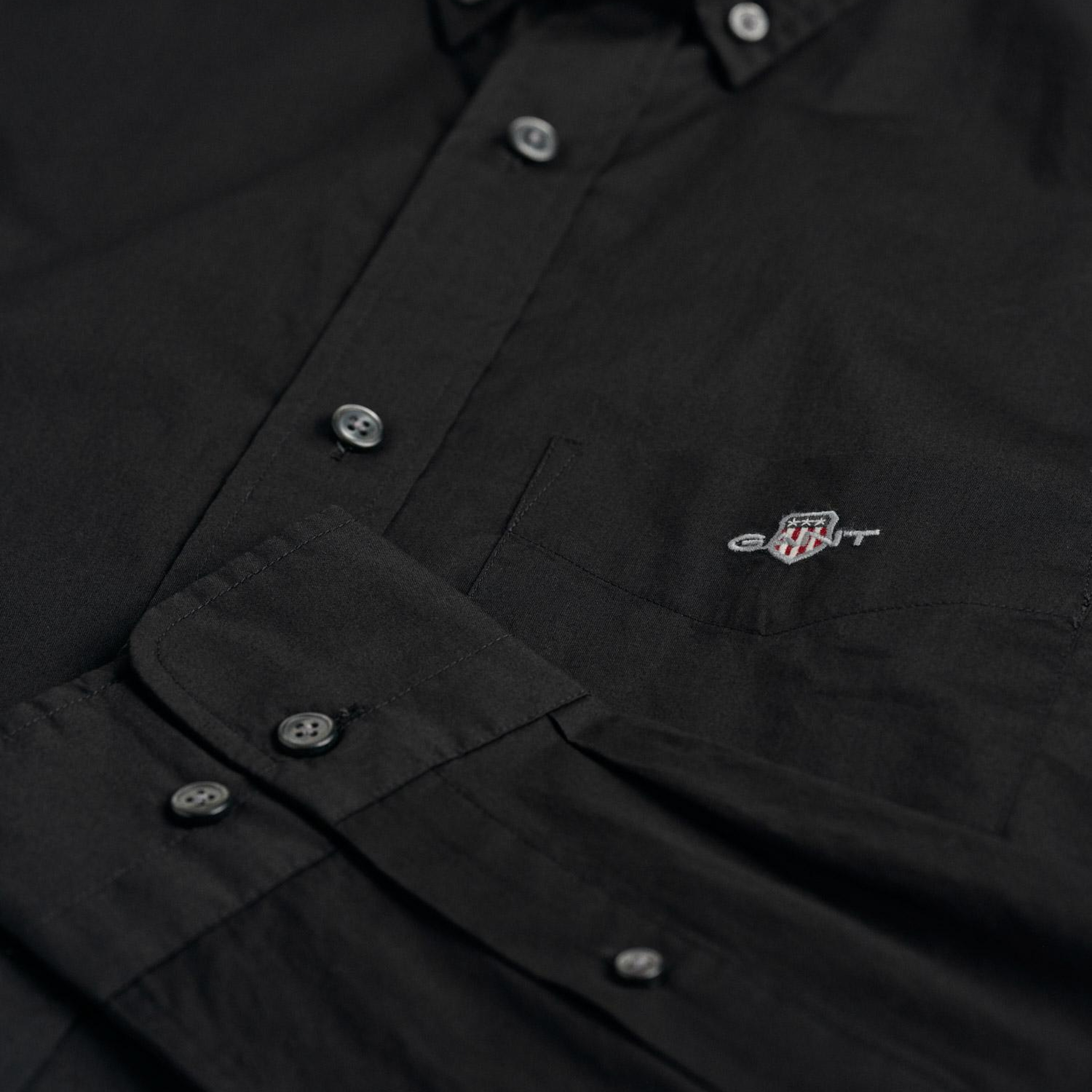 GANT Erkek Siyah Regular Fit Poplin Gömlek
