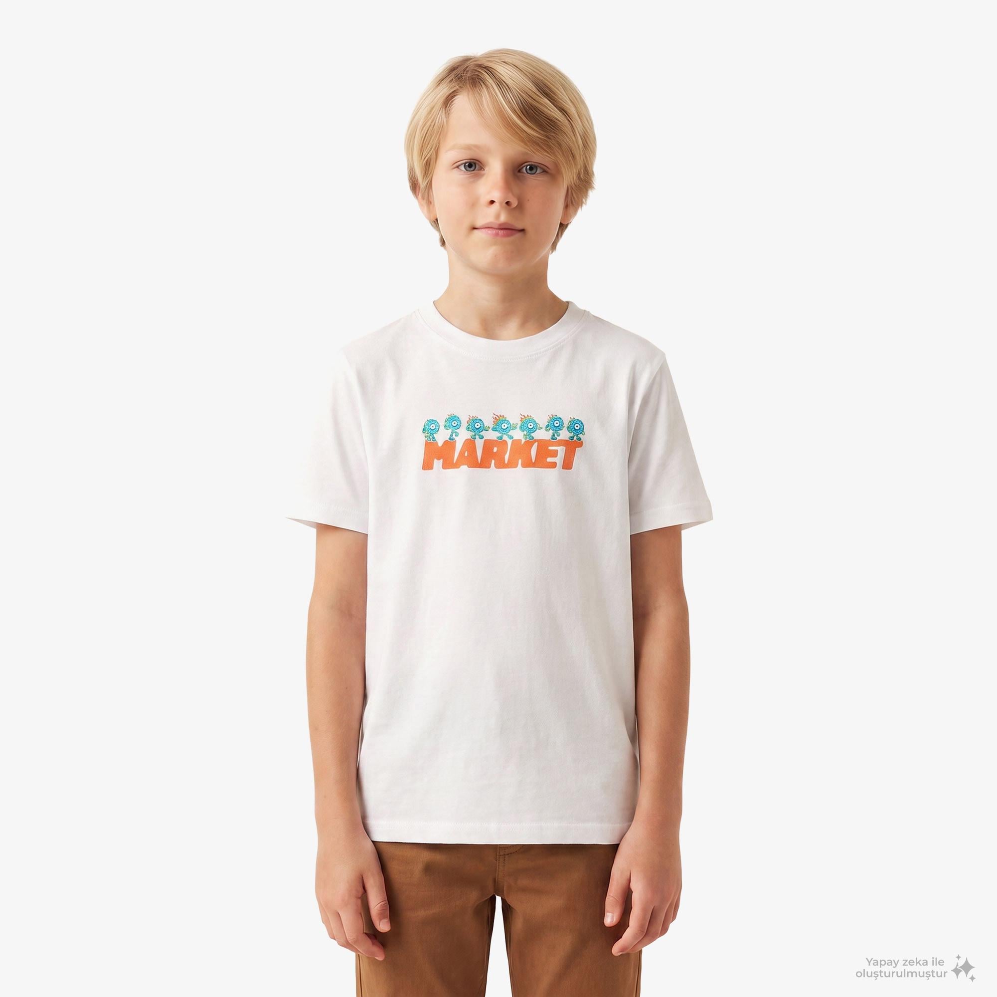Market Fire Frolic Beyaz T-Shirt