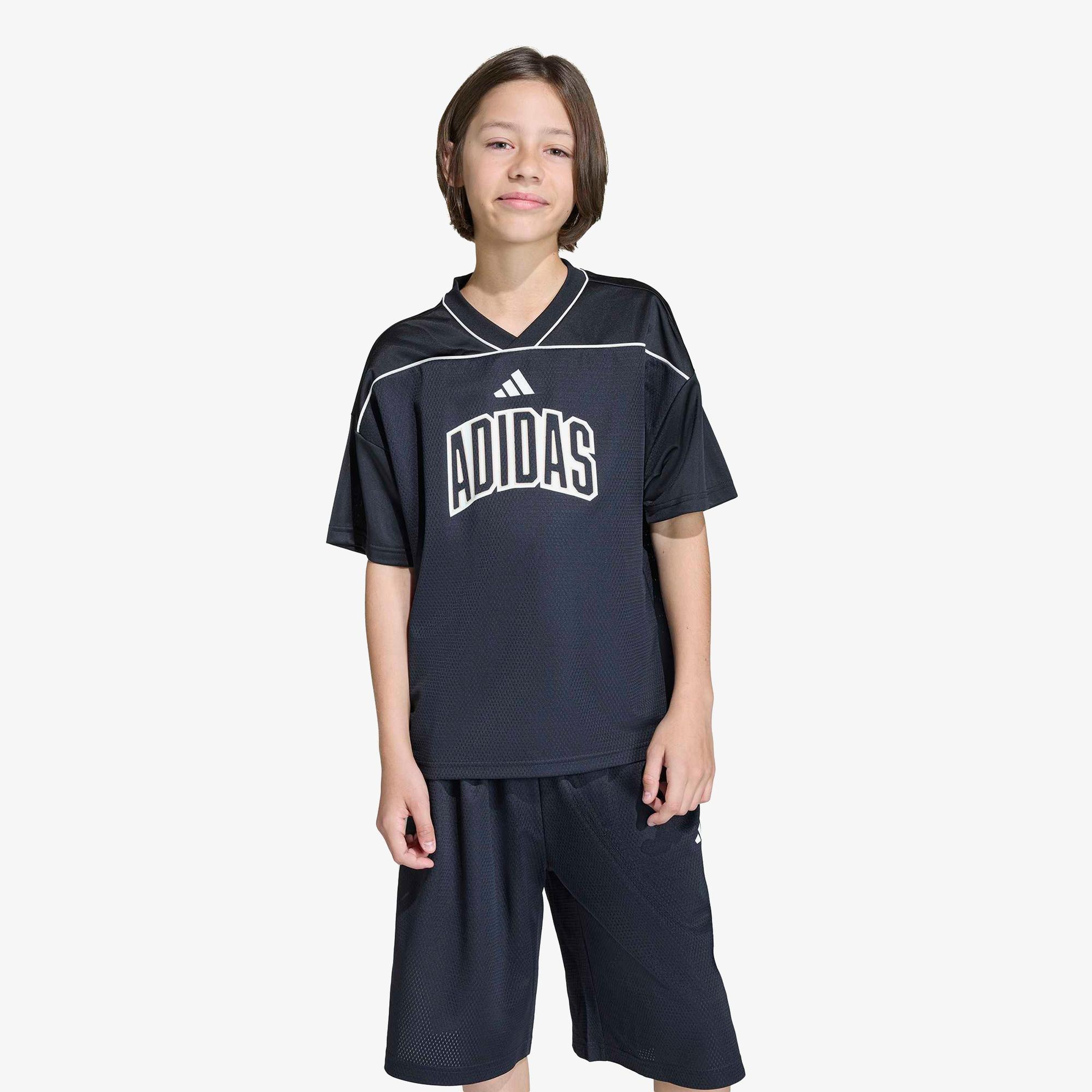 adidas Stadium File Basketball Çocuk Siyah T-Shirt