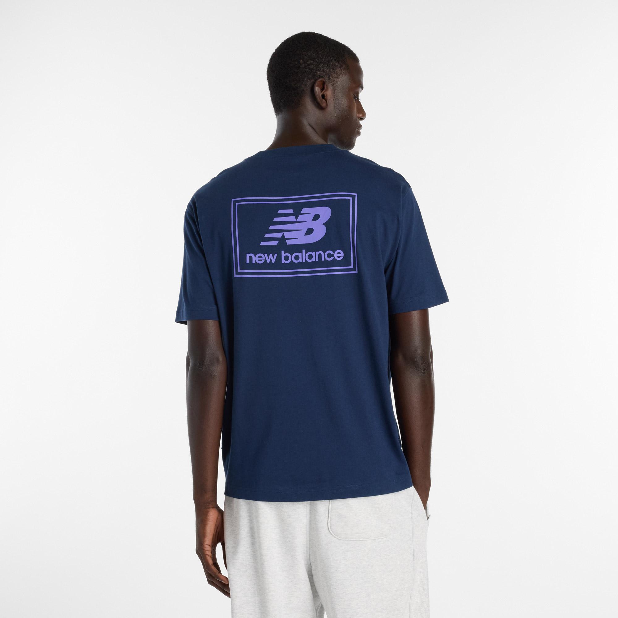 New Balance Woven Label Erkek Mavi T-Shirt
