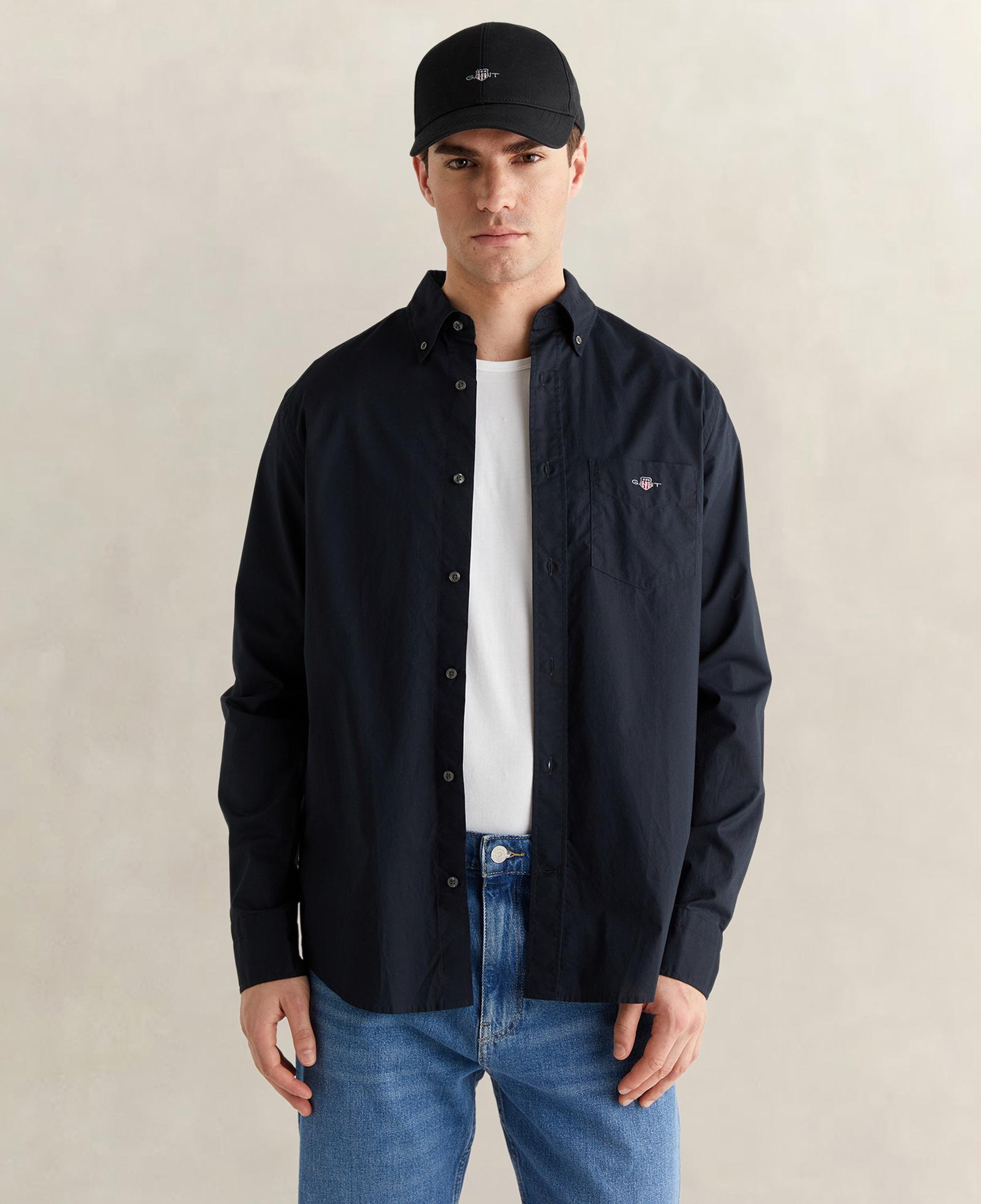 GANT Erkek Siyah Regular Fit Poplin Gömlek
