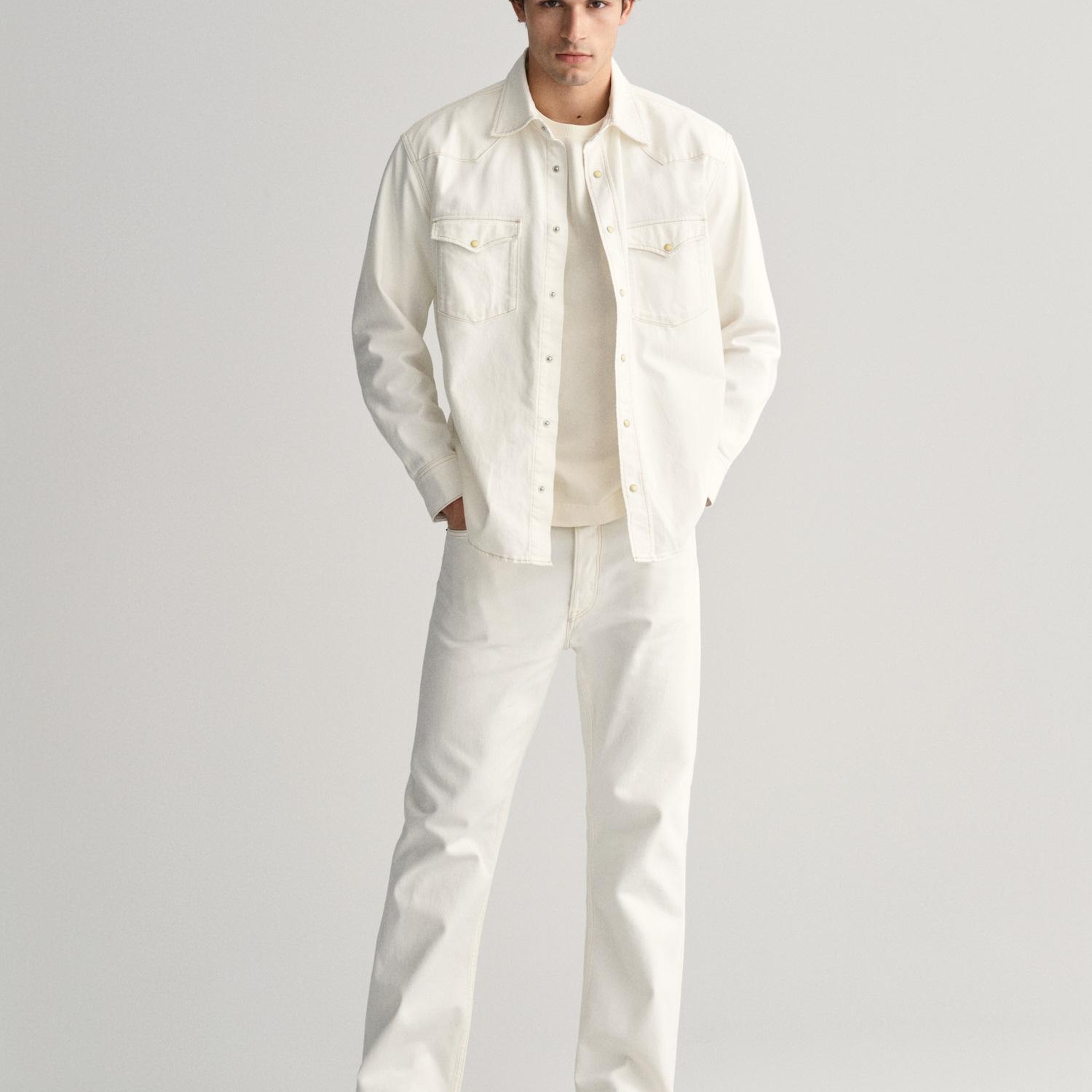 GANT Erkek Bej Relaxed Fit Klasik Yaka Gömlek