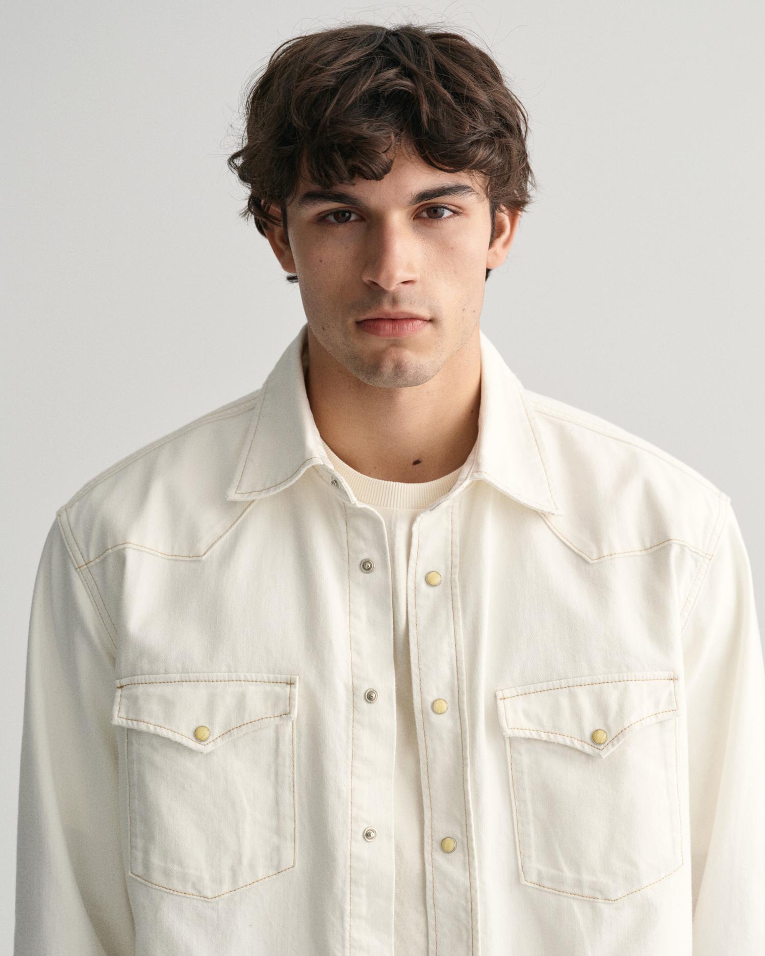 GANT Erkek Bej Relaxed Fit Klasik Yaka Gömlek
